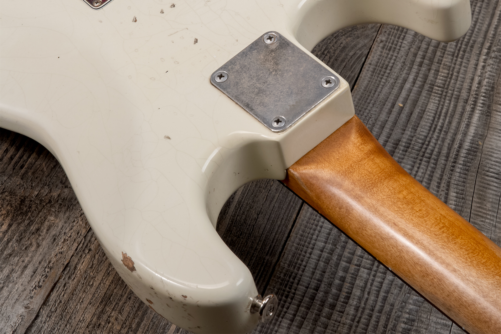 Haar Guitars Trad S Hss Lindy Fralin Trem Rw #42275 - Aged Olympic White - E-Gitarre in Str-Form - Variation 6