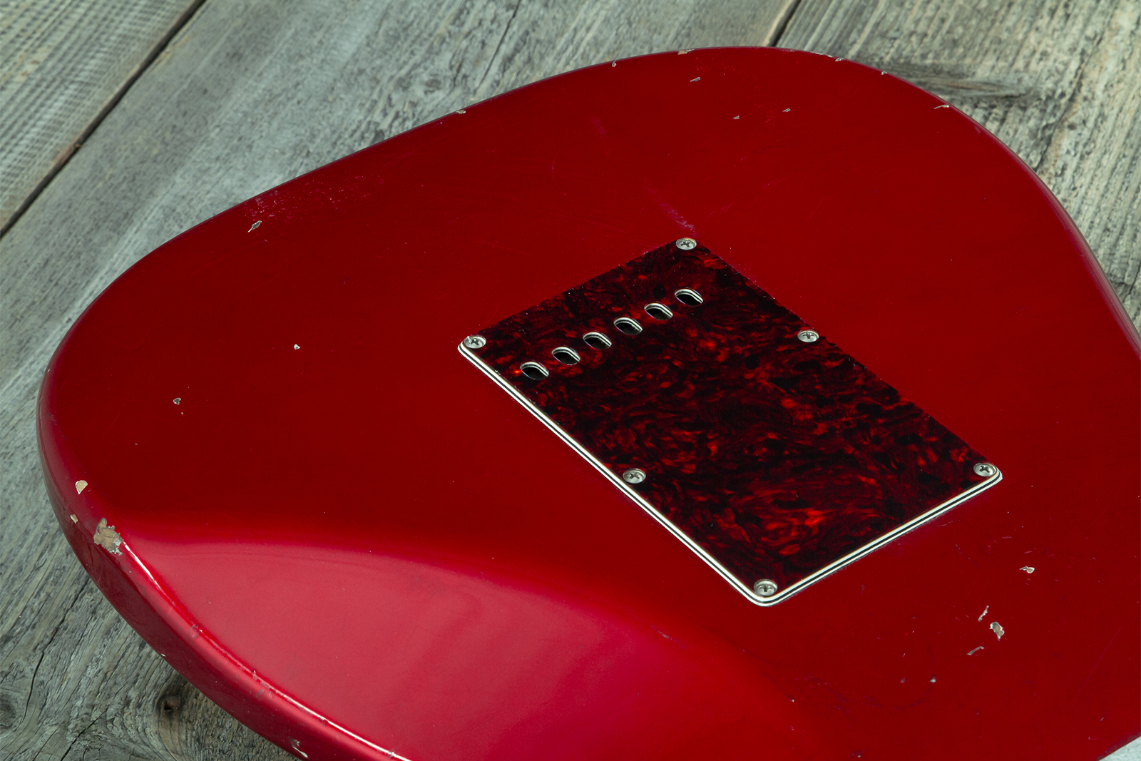 Haar Guitars Trad S Hss Lindy Fralin Trem Rw #43516 - Aged Candy Apple Red - E-Gitarre in Str-Form - Variation 9