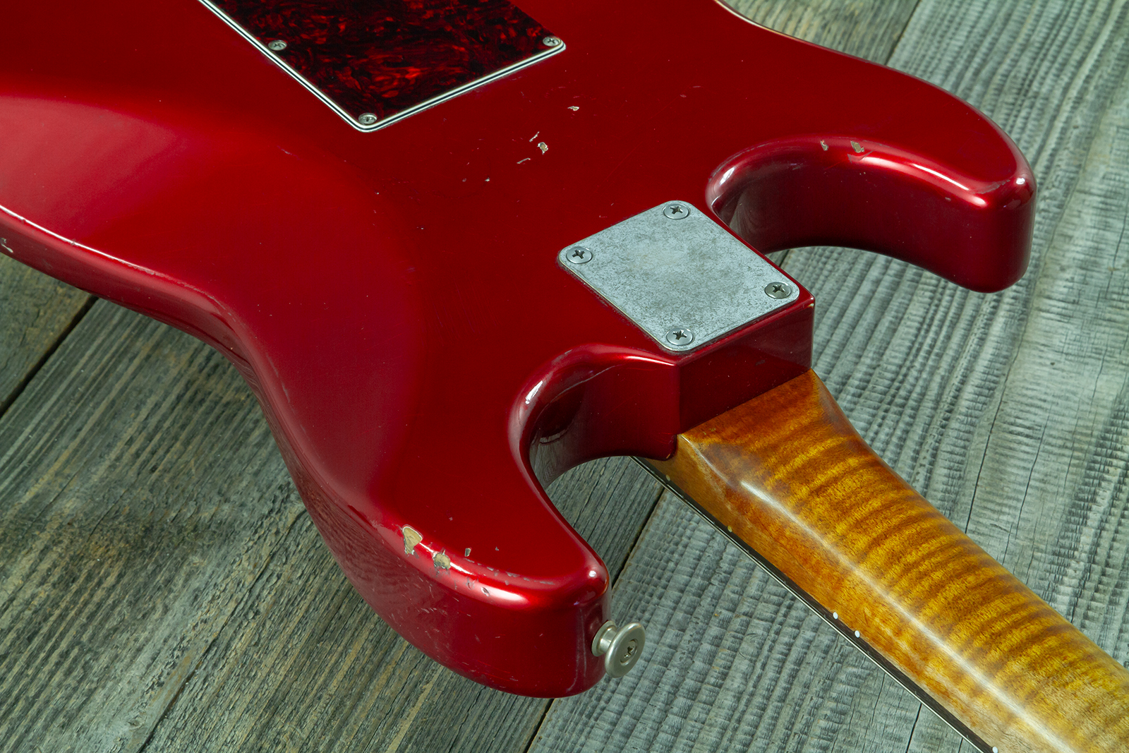 Haar Guitars Trad S Hss Lindy Fralin Trem Rw #43516 - Aged Candy Apple Red - E-Gitarre in Str-Form - Variation 10