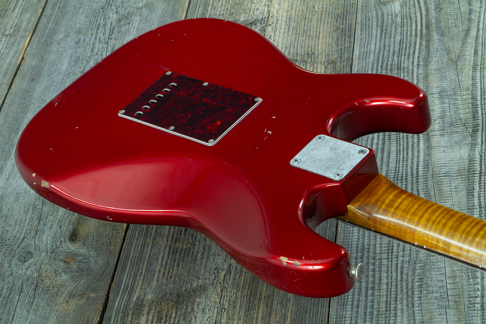 Haar Guitars Trad S Hss Lindy Fralin Trem Rw #43516 - Aged Candy Apple Red - E-Gitarre in Str-Form - Variation 8