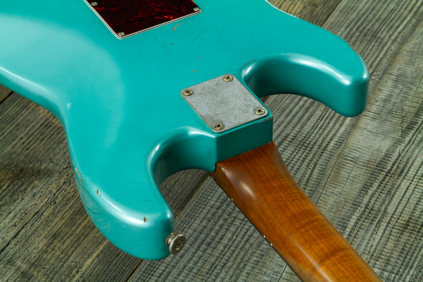 Haar Guitars Trad S Hss Lindy Fralin Trem Rw #43592 - Aged Teal Green Metallic - E-Gitarre in Str-Form - Variation 9