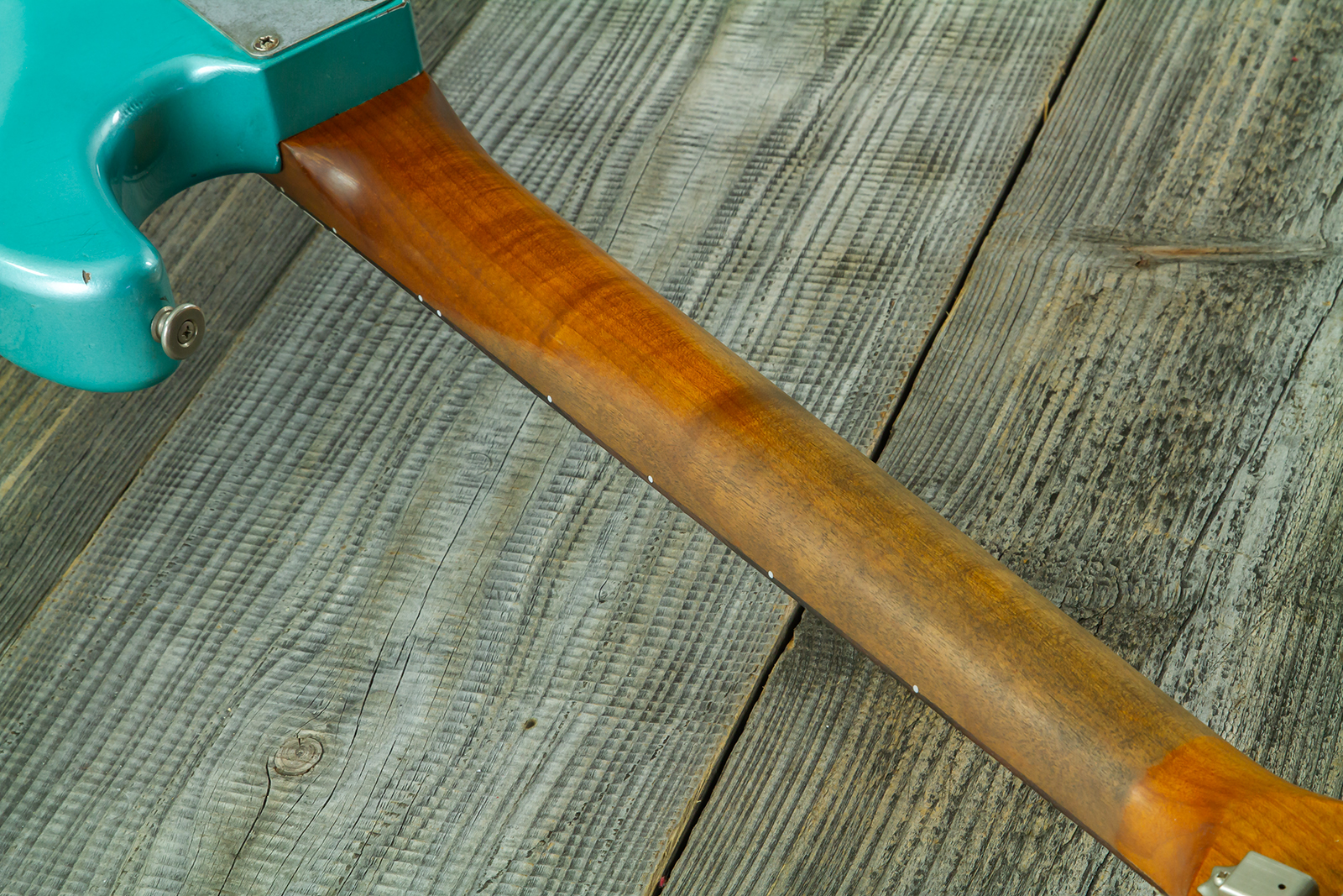 Haar Guitars Trad S Hss Lindy Fralin Trem Rw #43592 - Aged Teal Green Metallic - E-Gitarre in Str-Form - Variation 10