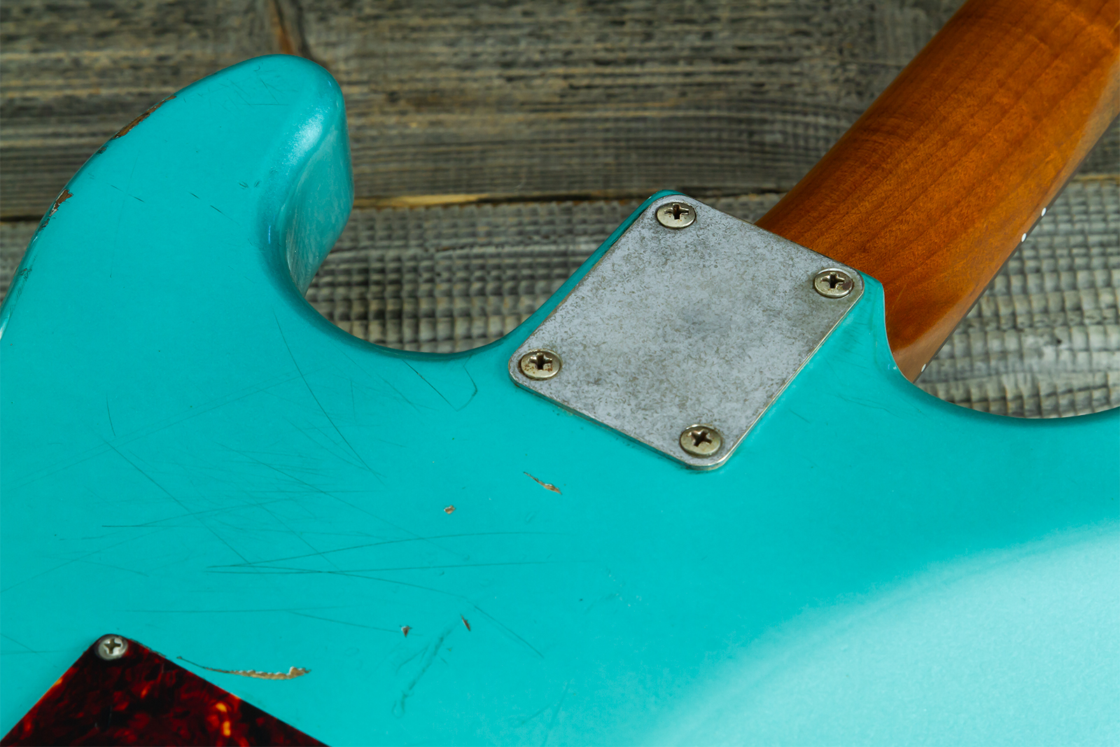Haar Guitars Trad S Hss Lindy Fralin Trem Rw #43592 - Aged Teal Green Metallic - E-Gitarre in Str-Form - Variation 11