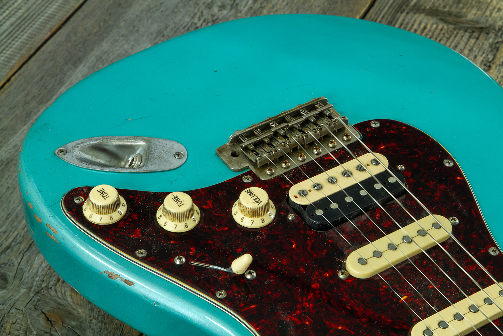 Haar Guitars Trad S Hss Lindy Fralin Trem Rw #43592 - Aged Teal Green Metallic - E-Gitarre in Str-Form - Variation 3