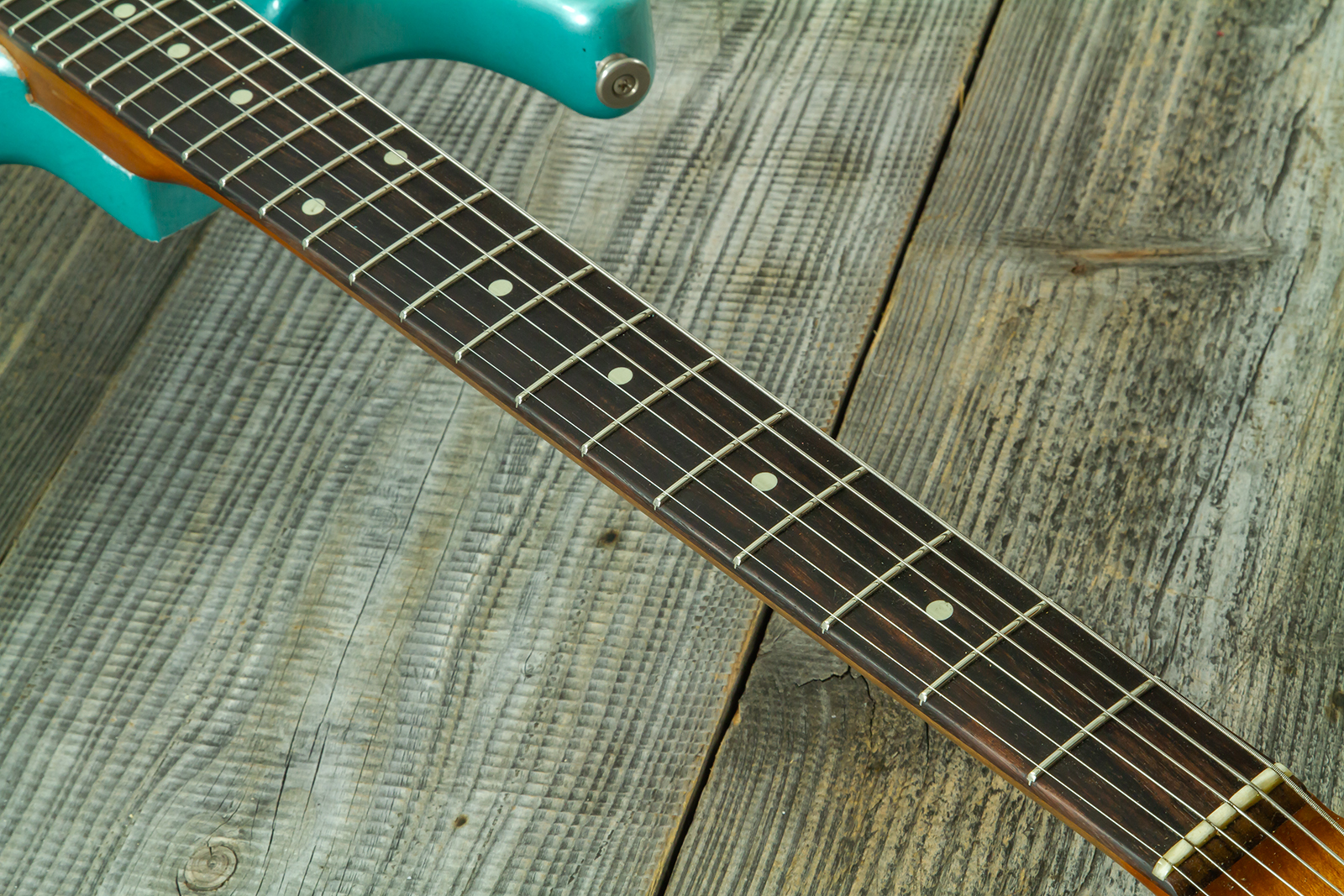 Haar Guitars Trad S Hss Lindy Fralin Trem Rw #43592 - Aged Teal Green Metallic - E-Gitarre in Str-Form - Variation 5