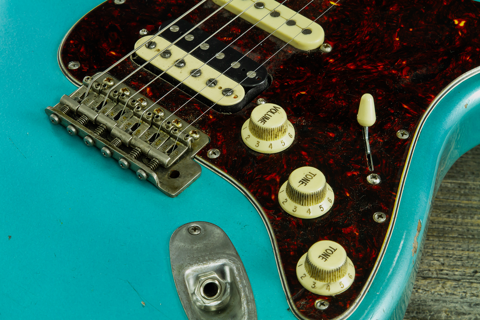 Haar Guitars Trad S Hss Lindy Fralin Trem Rw #43592 - Aged Teal Green Metallic - E-Gitarre in Str-Form - Variation 6