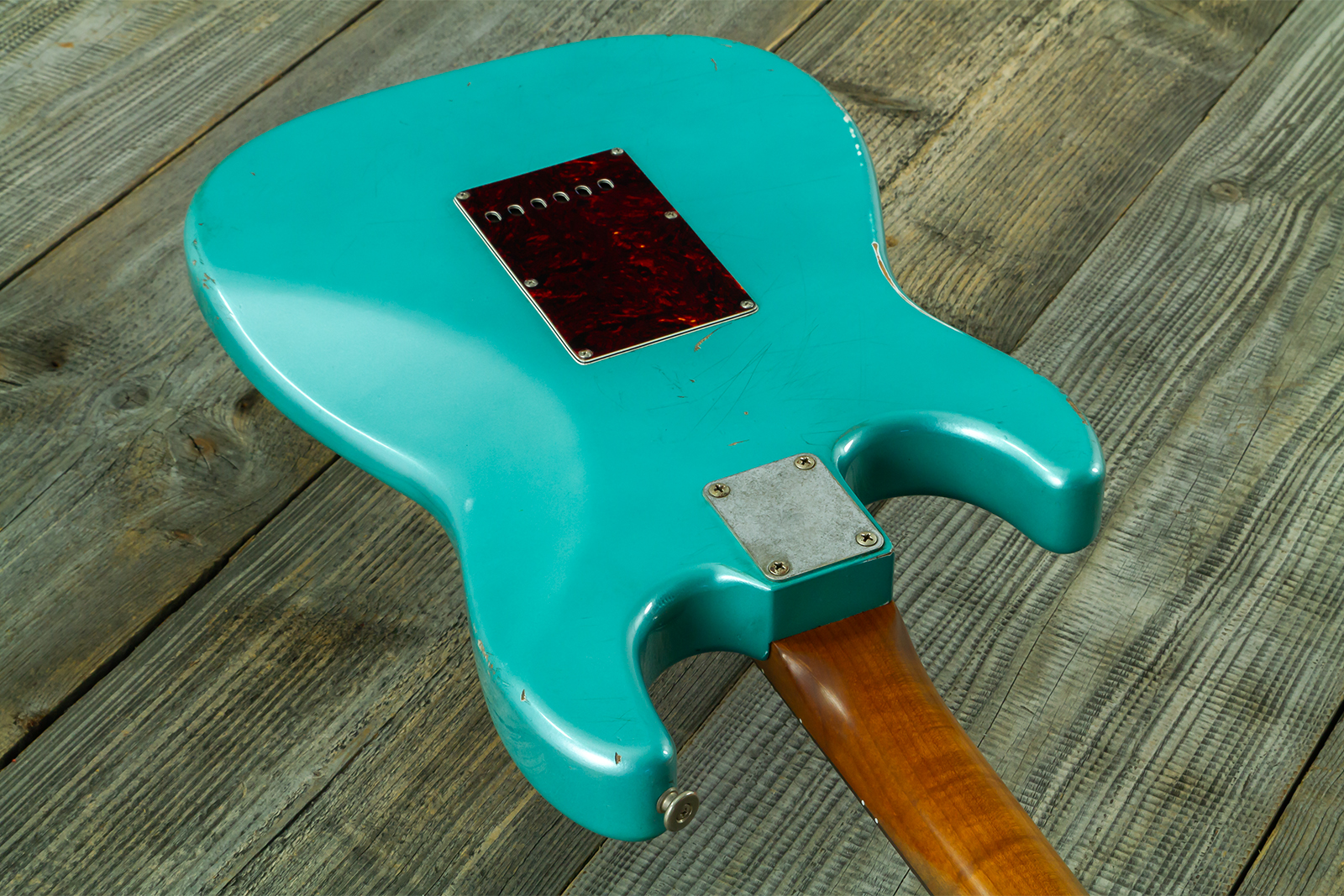 Haar Guitars Trad S Hss Lindy Fralin Trem Rw #43592 - Aged Teal Green Metallic - E-Gitarre in Str-Form - Variation 7