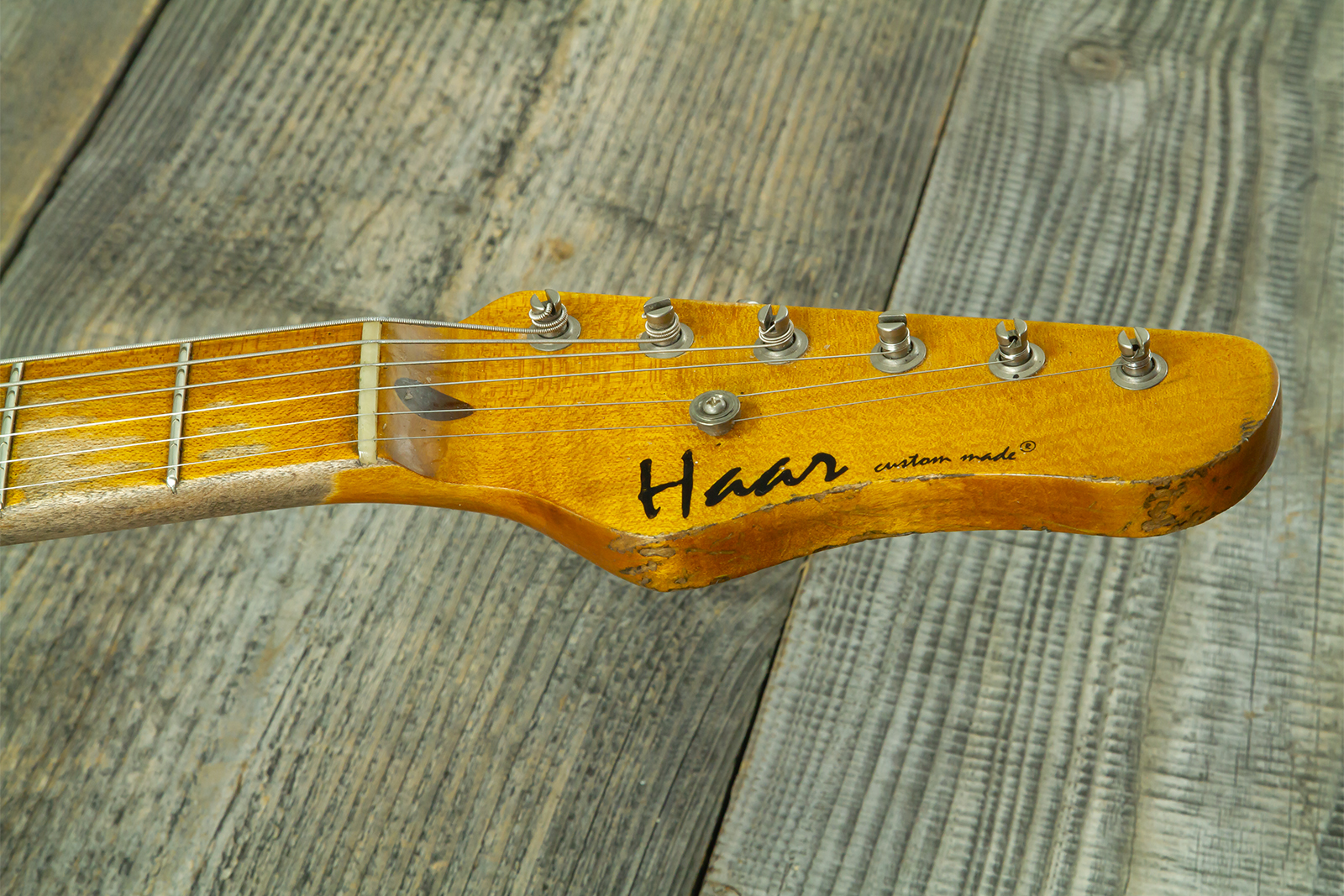 Haar Guitars Trad T 2s Amber Ht Mn #43590 - Aged Butterscotch - E-Gitarre in Teleform - Variation 13