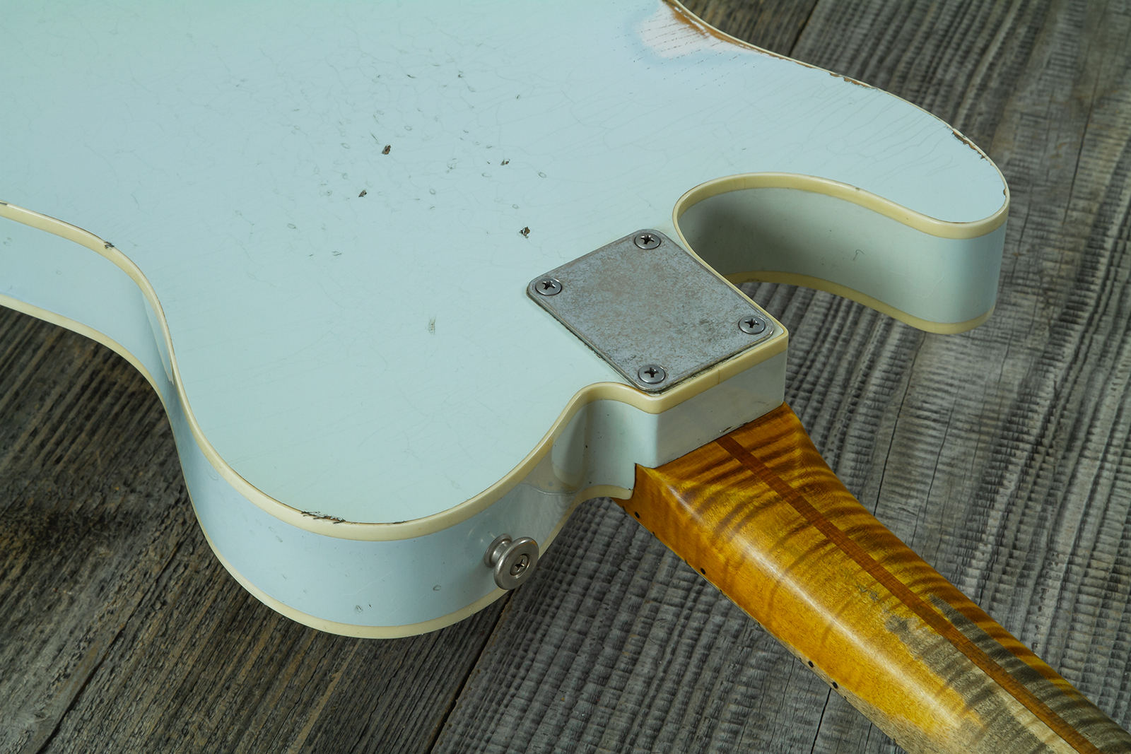 Haar Guitars Trad T  2s Lindy Fralin P90 #43675 - Aged Faded Sonic Blue - E-Gitarre in Teleform - Variation 11