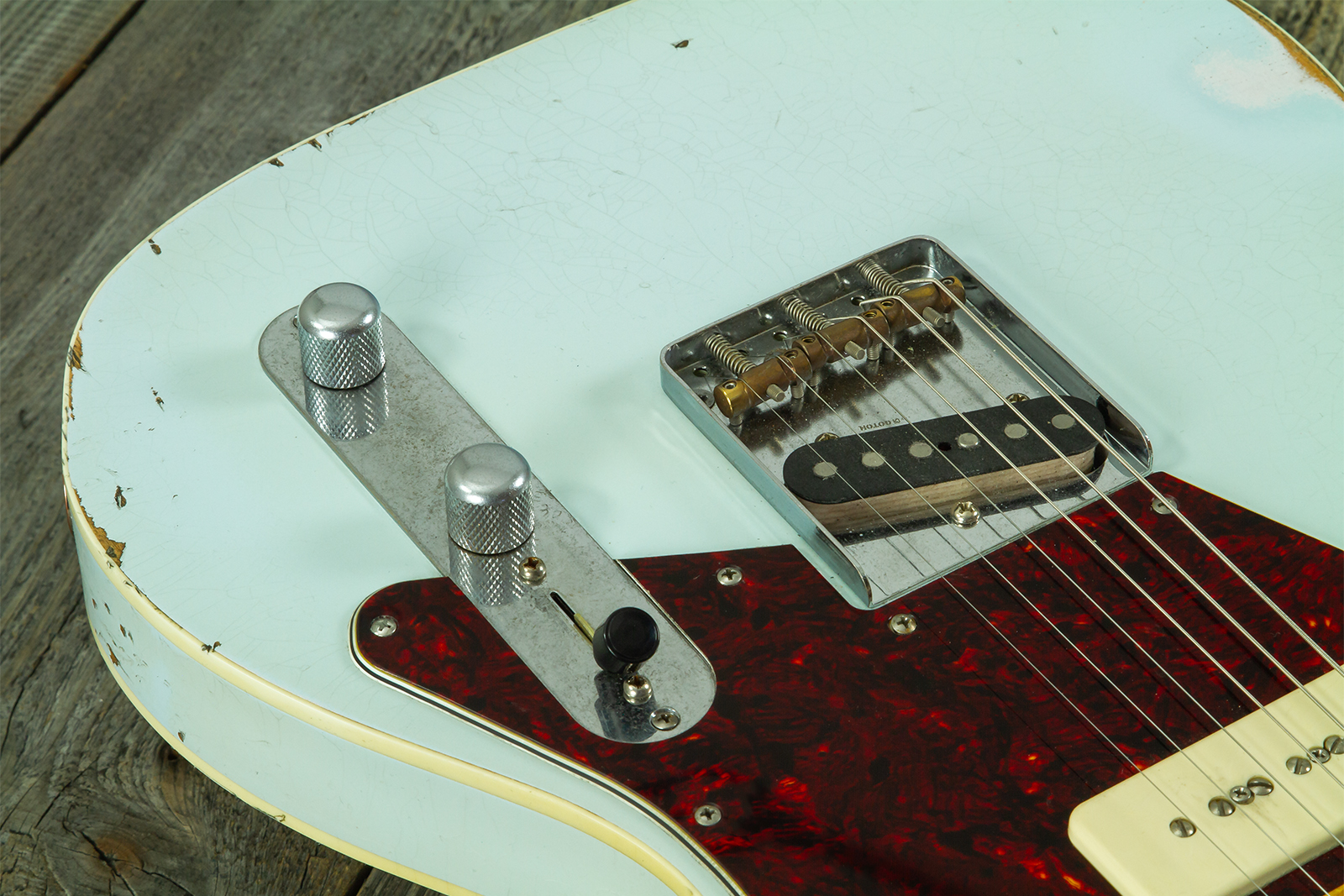 Haar Guitars Trad T  2s Lindy Fralin P90 #43675 - Aged Faded Sonic Blue - E-Gitarre in Teleform - Variation 5
