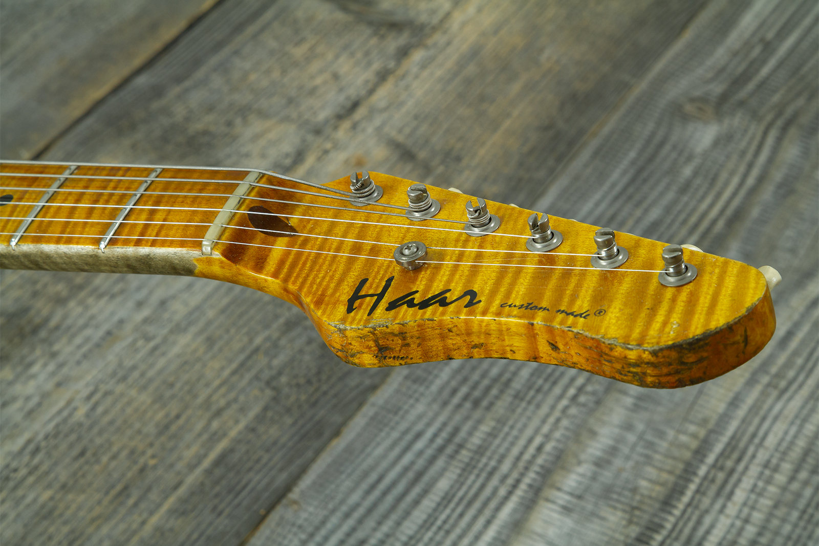 Haar Guitars Trad T  2s Lindy Fralin P90 #43675 - Aged Faded Sonic Blue - E-Gitarre in Teleform - Variation 8