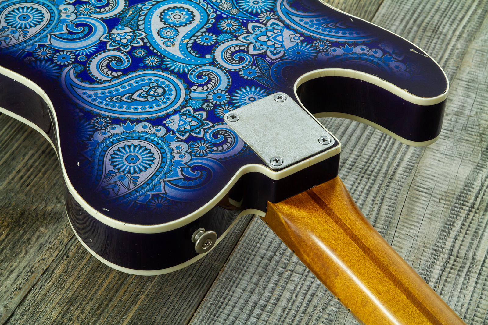 Haar Guitars Trad T Custom 2s Kloppmann. Mn  #43518 - Blue Paisley - E-Gitarre in Teleform - Variation 9