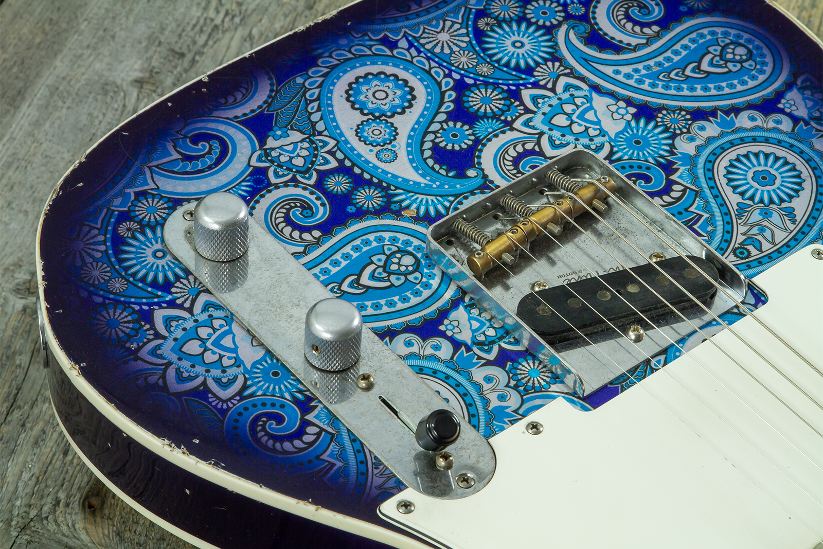 Haar Guitars Trad T Custom 2s Kloppmann. Mn  #43518 - Blue Paisley - E-Gitarre in Teleform - Variation 3