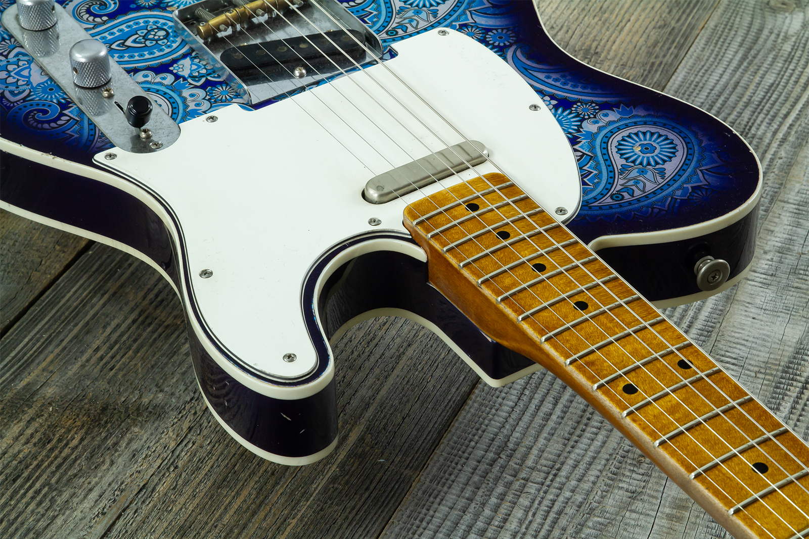 Haar Guitars Trad T Custom 2s Kloppmann. Mn  #43518 - Blue Paisley - E-Gitarre in Teleform - Variation 4