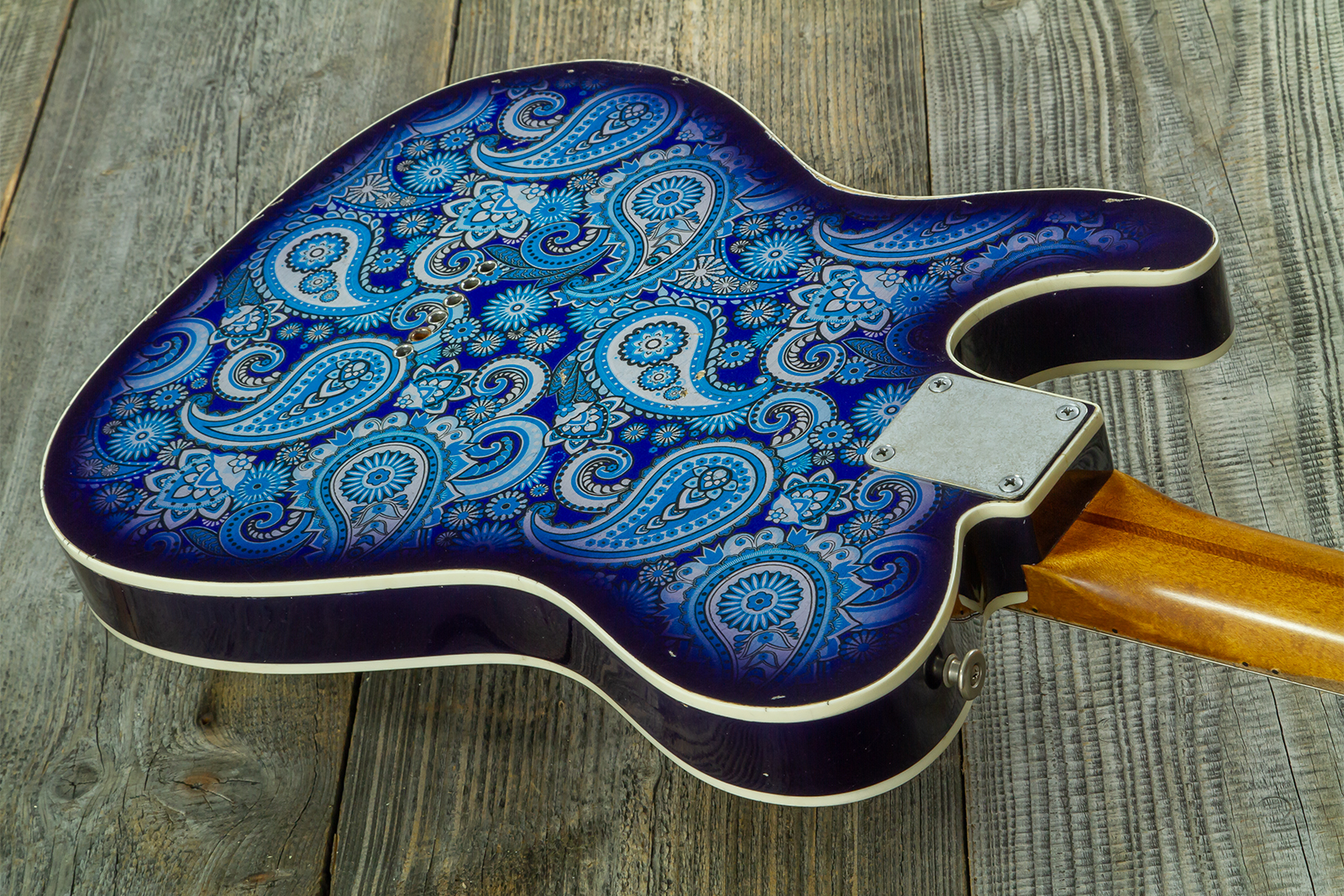 Haar Guitars Trad T Custom 2s Kloppmann. Mn  #43518 - Blue Paisley - E-Gitarre in Teleform - Variation 7