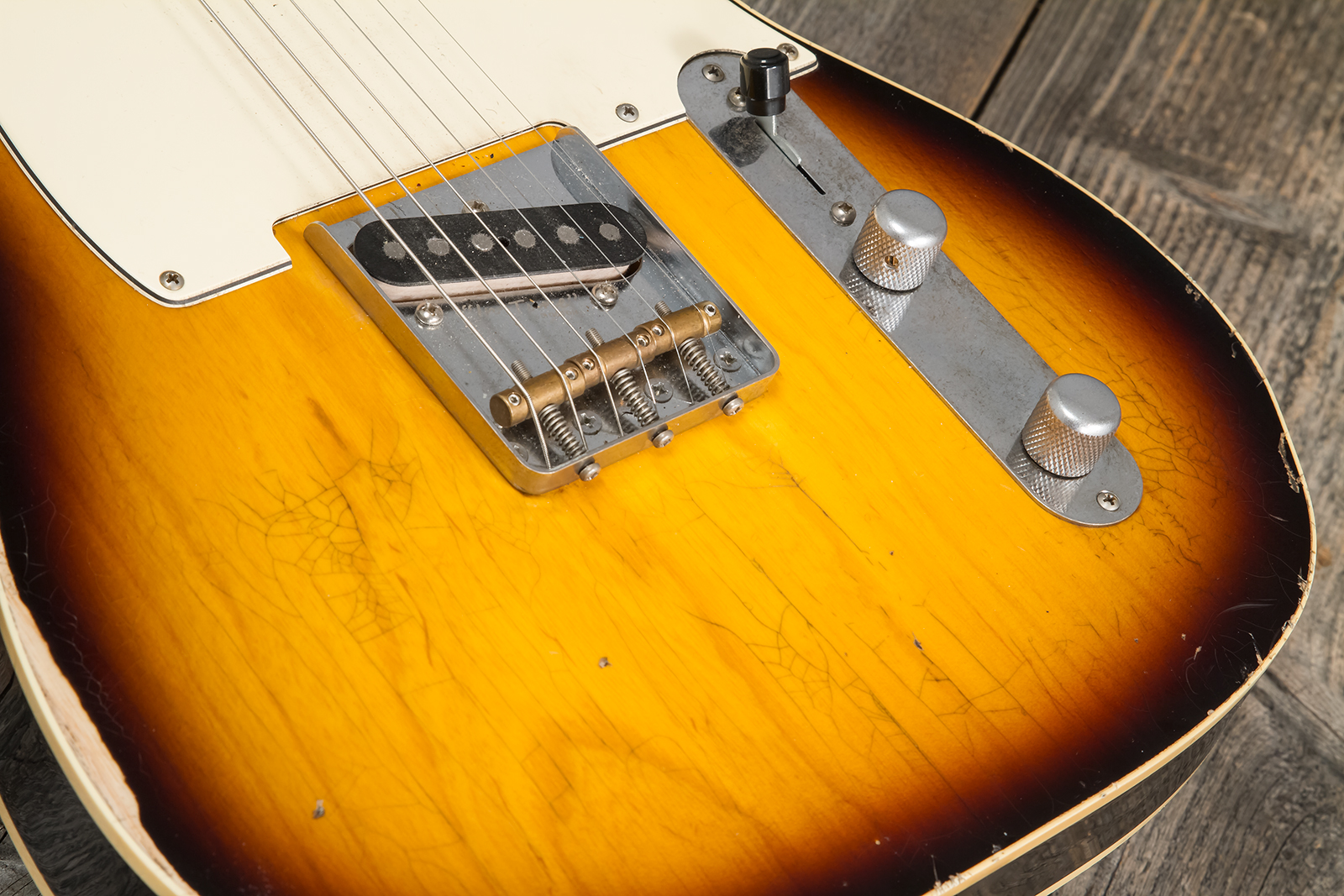 Haar Guitars Trad T Custom 2s Lindy Fralin Ht Rw #42267 - Aged 2-tone Tobacco - E-Gitarre in Teleform - Variation 3