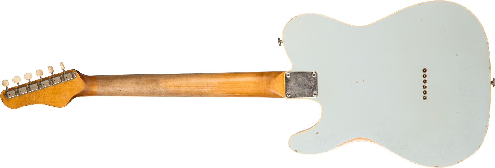 Haar Guitars Trad T Custom 2s Lindy Fralin Ht Rw #42268 - Aged Sonic Blue - E-Gitarre in Teleform - Variation 1