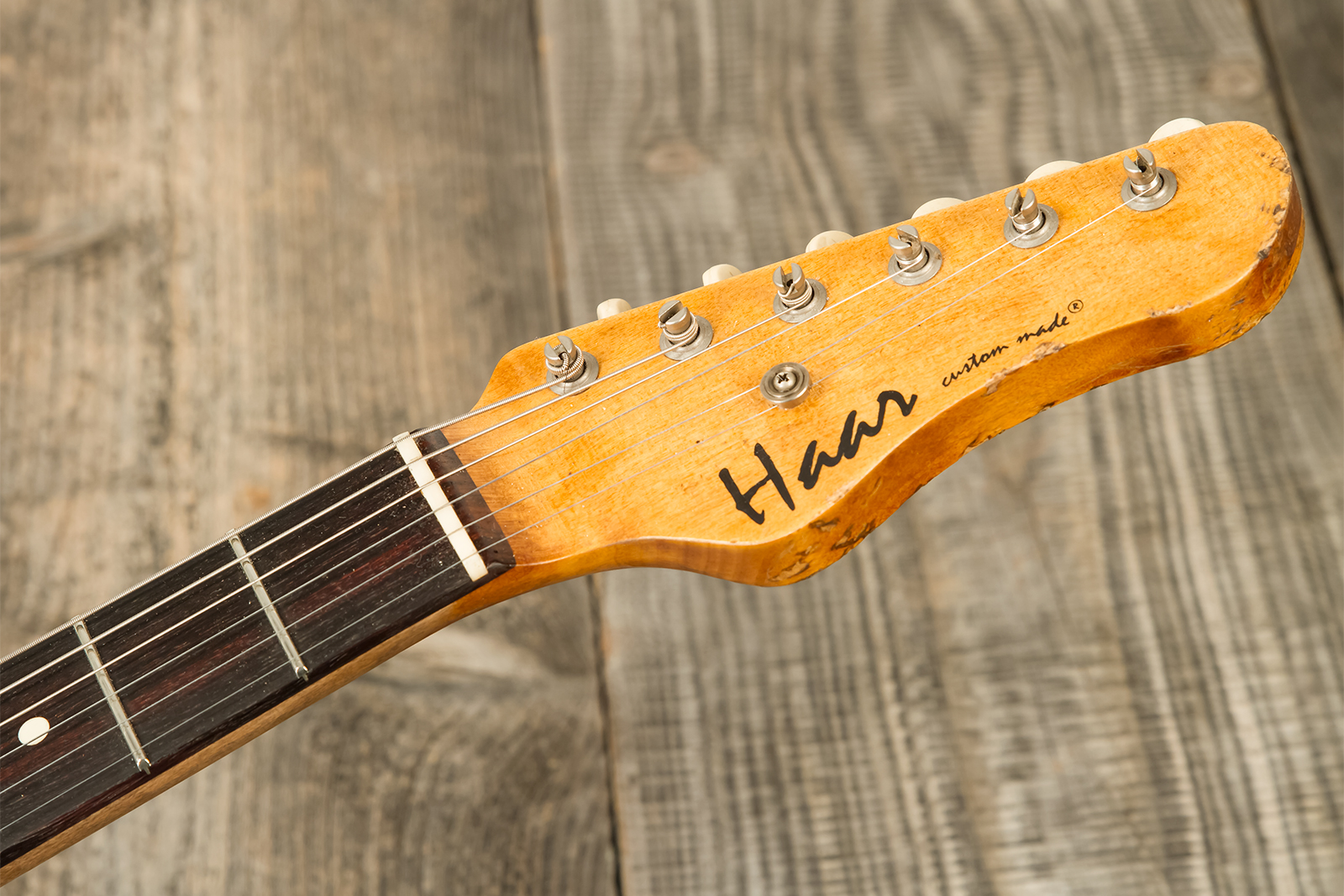 Haar Guitars Trad T Custom 2s Lindy Fralin Ht Rw #42268 - Aged Sonic Blue - E-Gitarre in Teleform - Variation 7