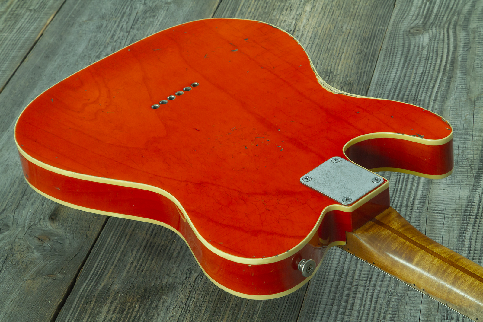 Haar Guitars Trad T Custom 2s P90 Lindy Fralin Mn Ht #43488 - Orange See Through - E-Gitarre in Teleform - Variation 10