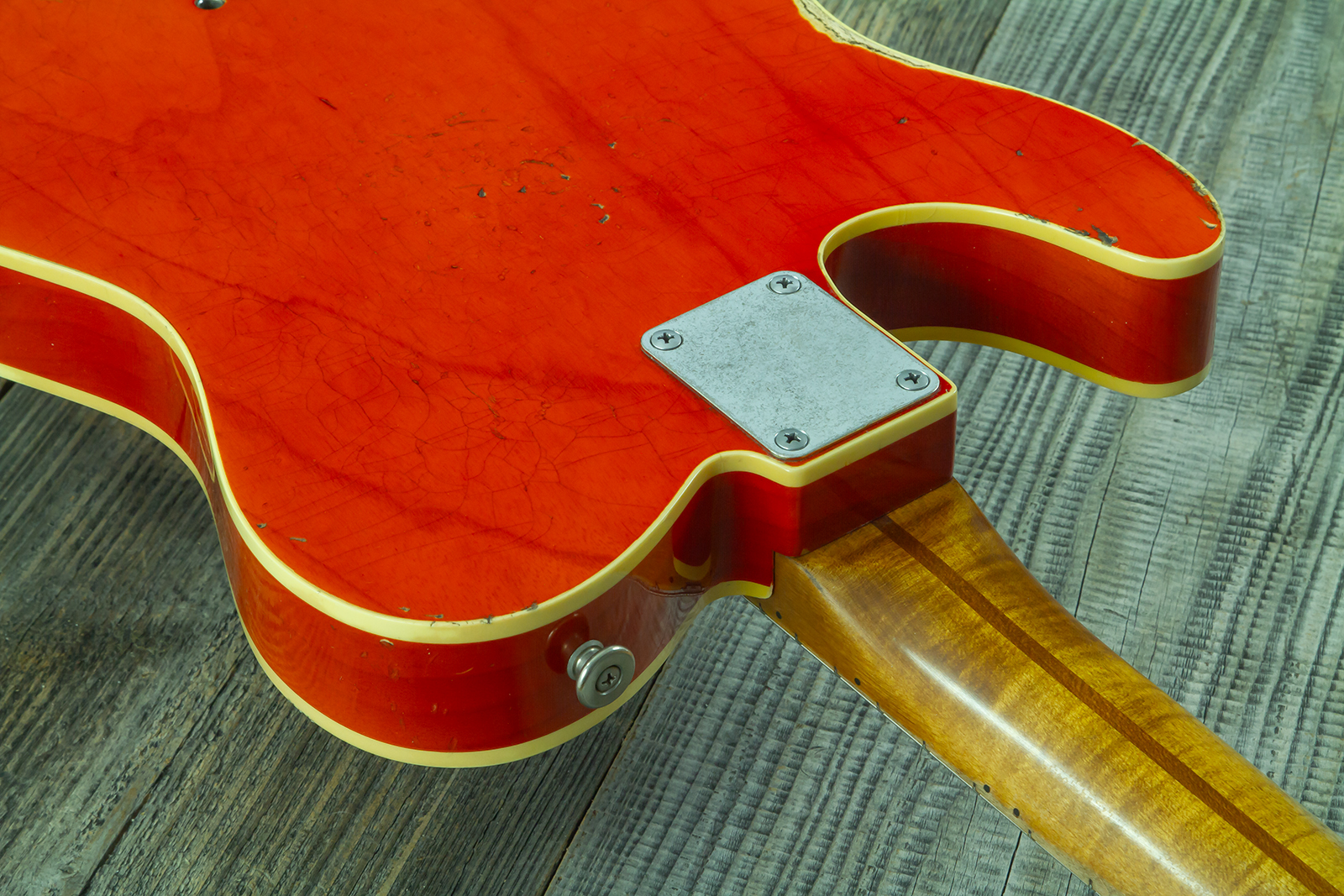 Haar Guitars Trad T Custom 2s P90 Lindy Fralin Mn Ht #43488 - Orange See Through - E-Gitarre in Teleform - Variation 12