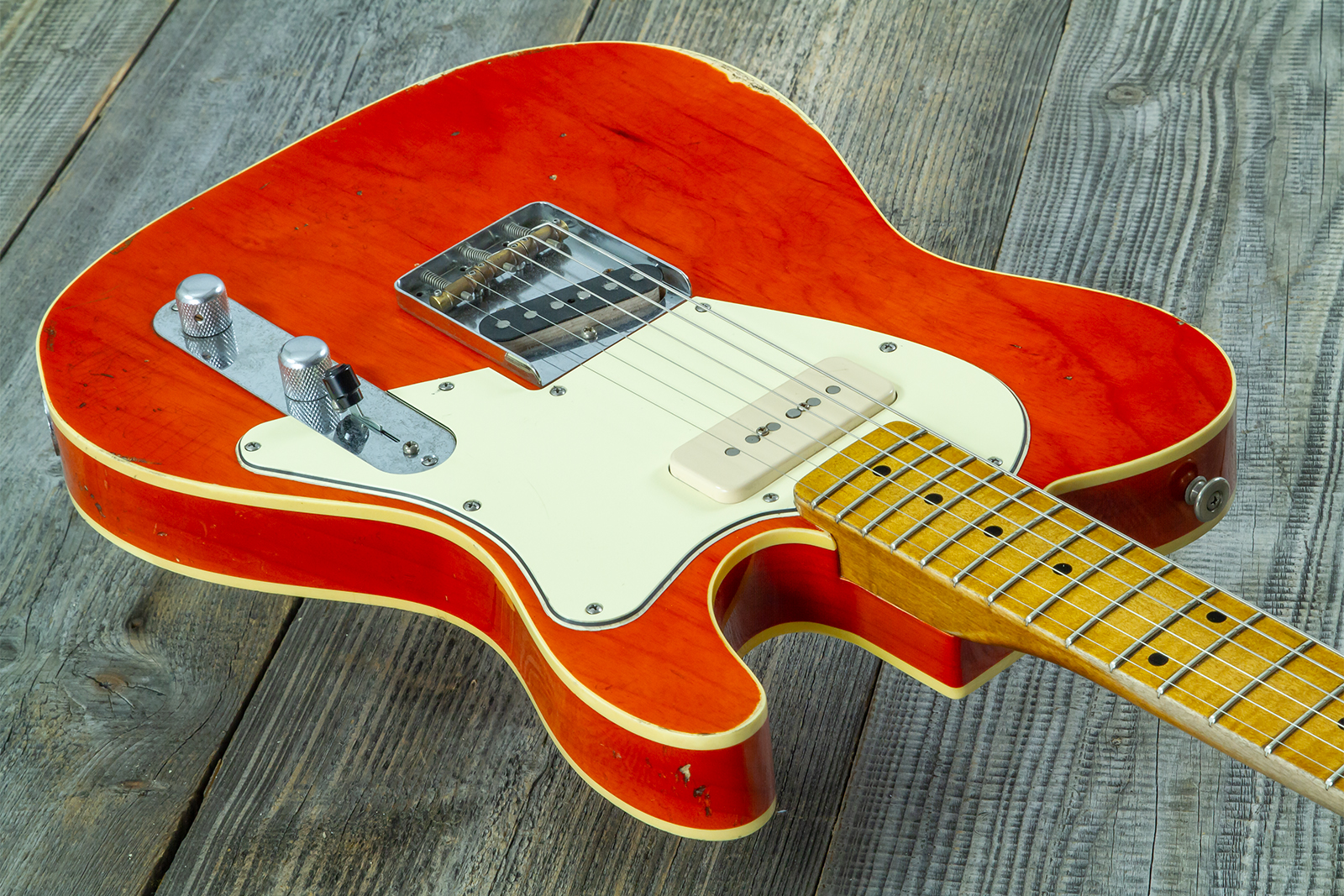 Haar Guitars Trad T Custom 2s P90 Lindy Fralin Mn Ht #43488 - Orange See Through - E-Gitarre in Teleform - Variation 3