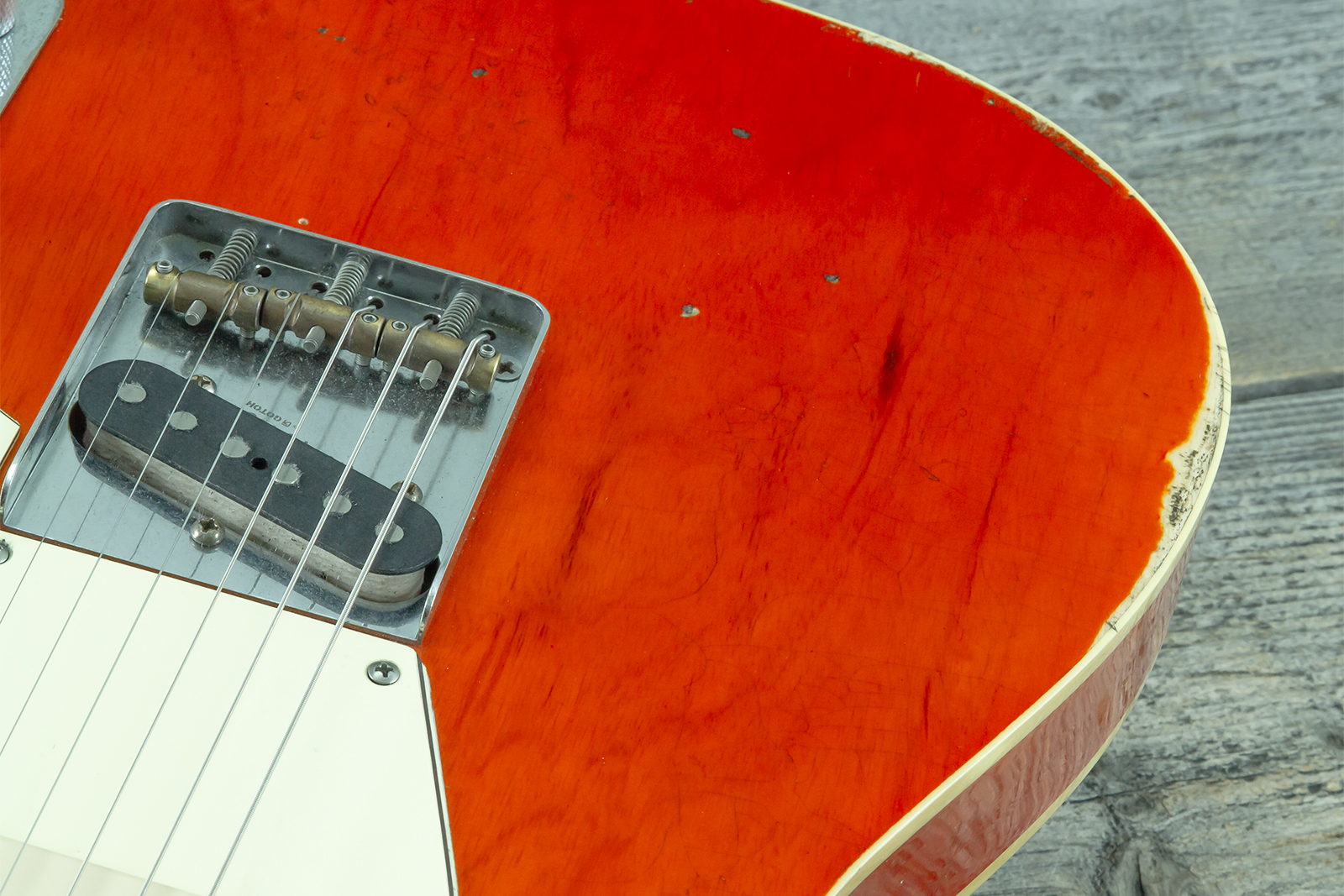 Haar Guitars Trad T Custom 2s P90 Lindy Fralin Mn Ht #43488 - Orange See Through - E-Gitarre in Teleform - Variation 5