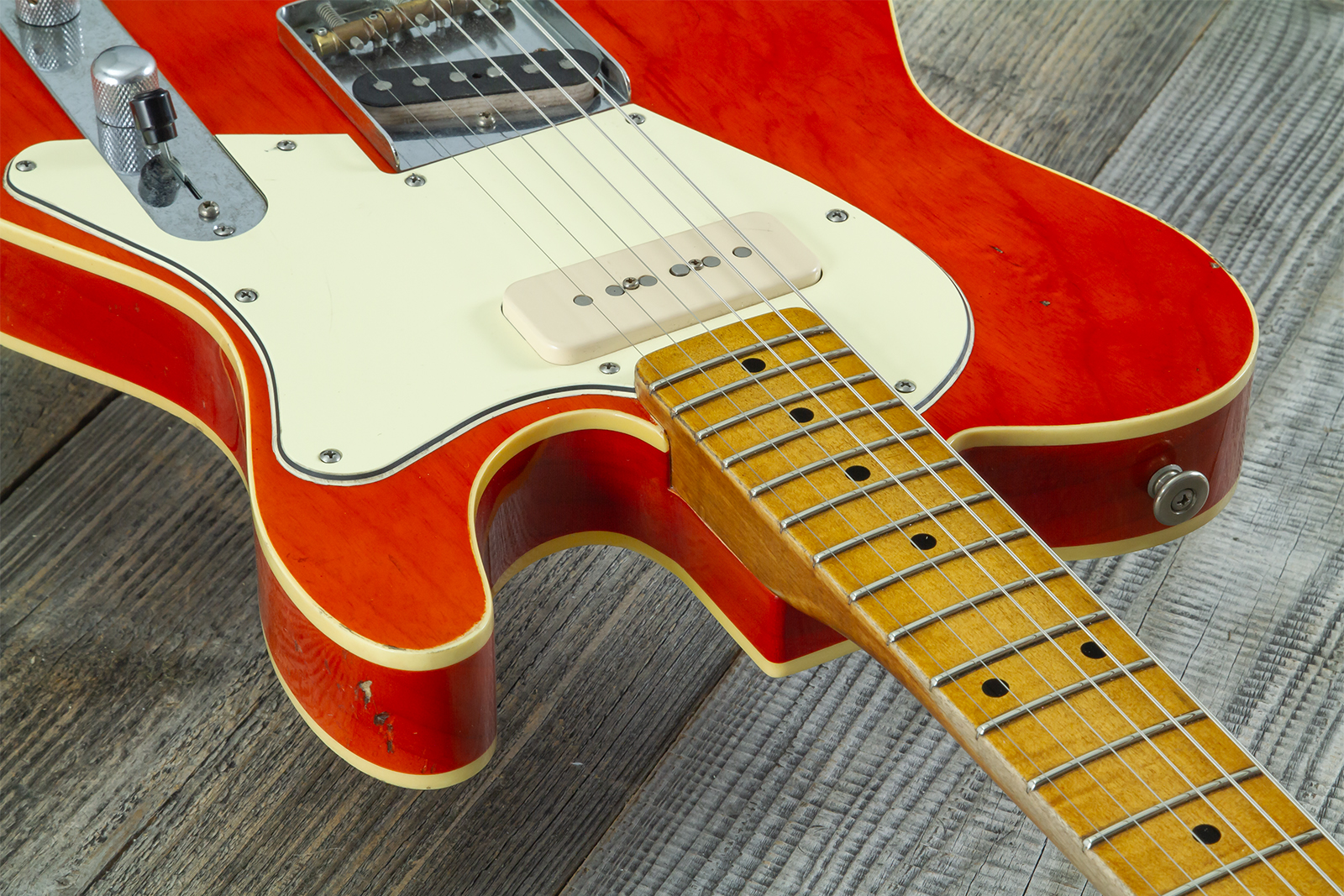 Haar Guitars Trad T Custom 2s P90 Lindy Fralin Mn Ht #43488 - Orange See Through - E-Gitarre in Teleform - Variation 7