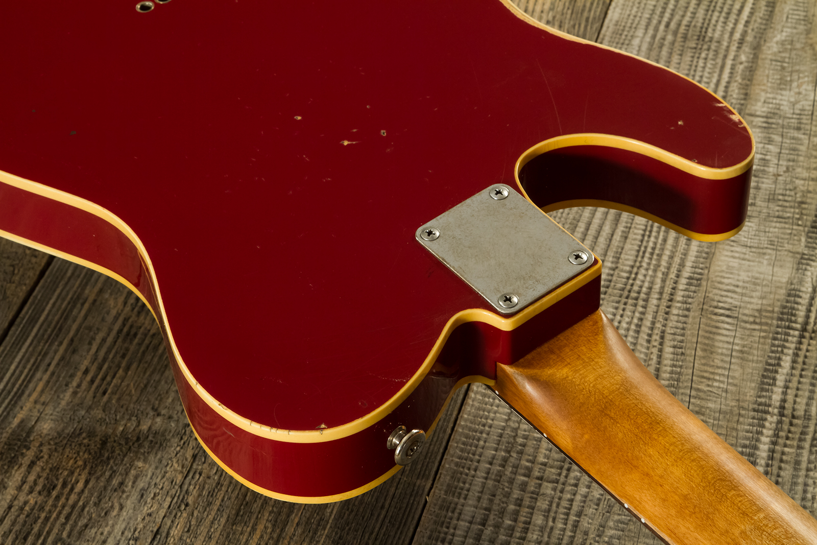 Haar Guitars Trad T Custom Sh Lindy Fralin Ht Rw #42271 - Aged Burgundy - E-Gitarre in Teleform - Variation 9