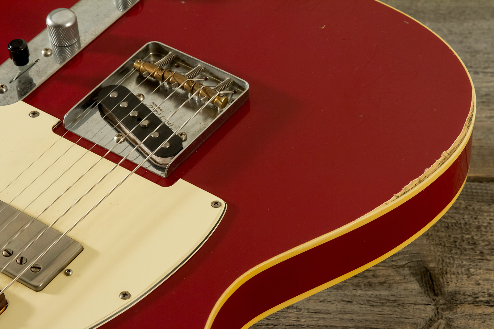 Haar Guitars Trad T Custom Sh Lindy Fralin Ht Rw #42271 - Aged Burgundy - E-Gitarre in Teleform - Variation 3