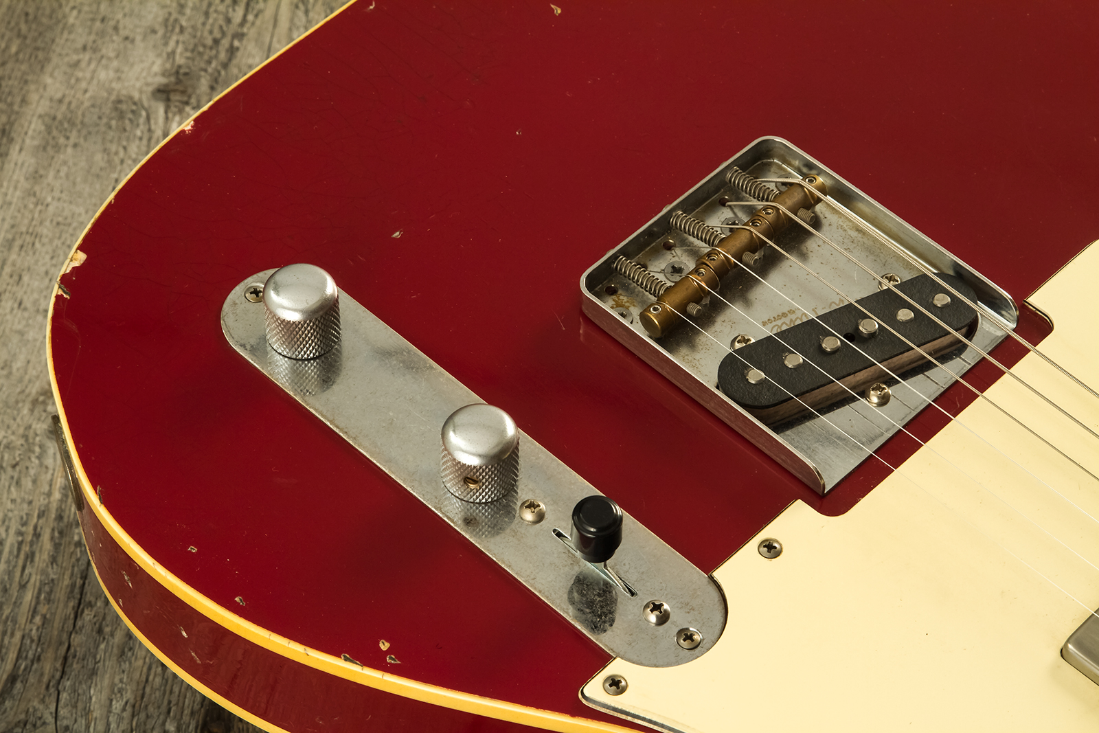 Haar Guitars Trad T Custom Sh Lindy Fralin Ht Rw #42271 - Aged Burgundy - E-Gitarre in Teleform - Variation 4