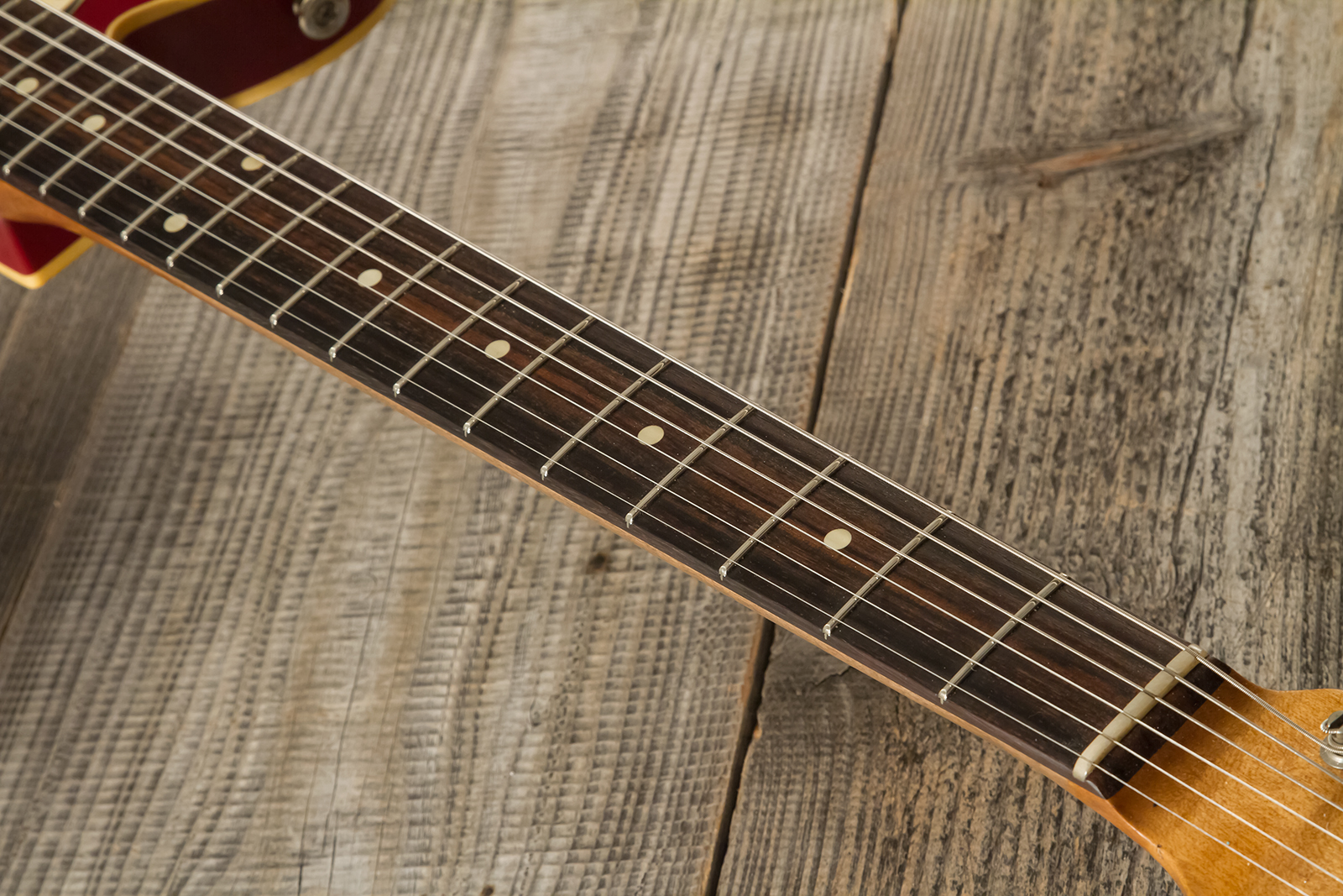 Haar Guitars Trad T Custom Sh Lindy Fralin Ht Rw #42271 - Aged Burgundy - E-Gitarre in Teleform - Variation 6