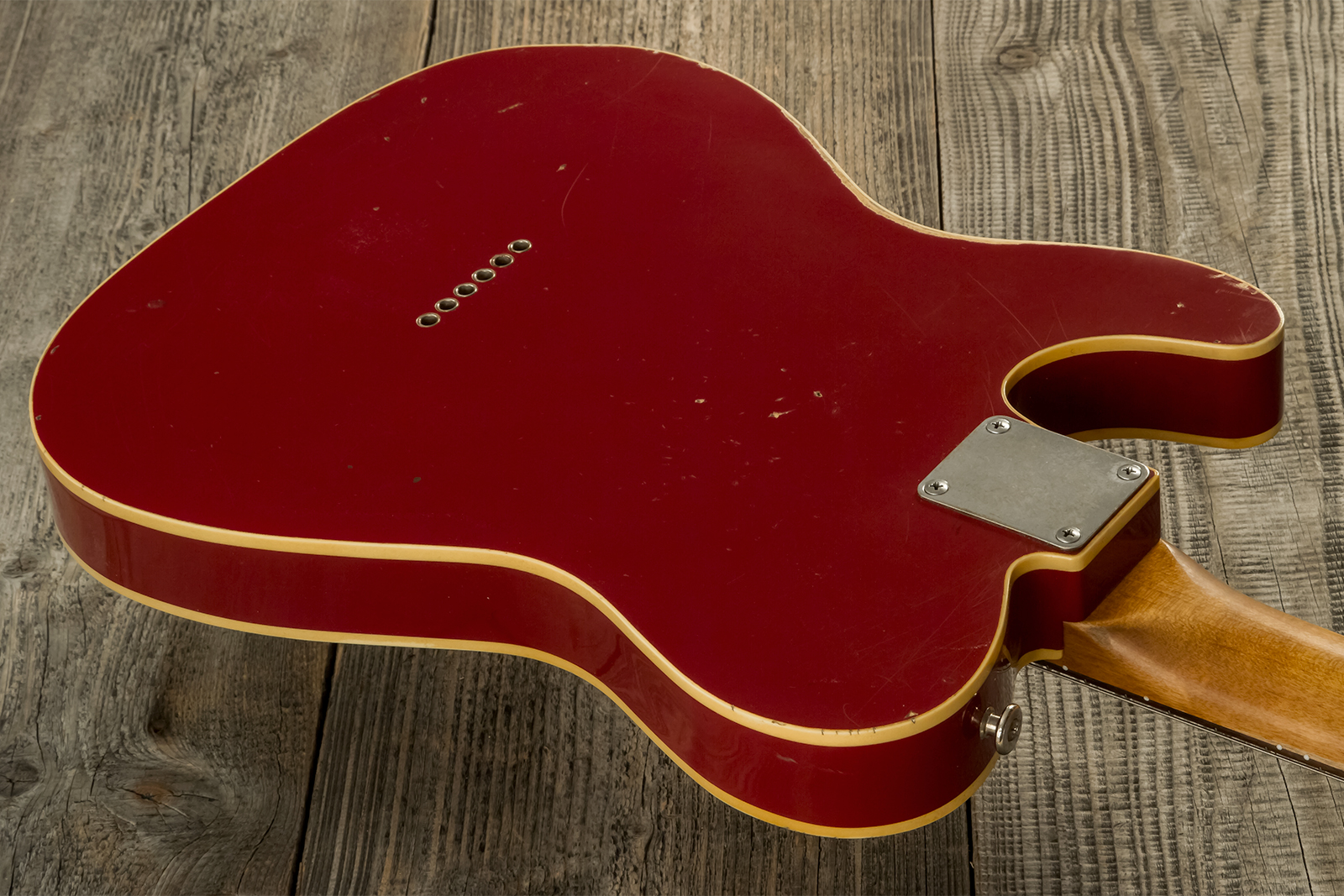 Haar Guitars Trad T Custom Sh Lindy Fralin Ht Rw #42271 - Aged Burgundy - E-Gitarre in Teleform - Variation 7