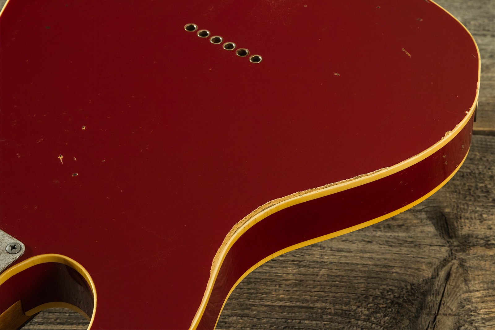 Haar Guitars Trad T Custom Sh Lindy Fralin Ht Rw #42271 - Aged Burgundy - E-Gitarre in Teleform - Variation 8