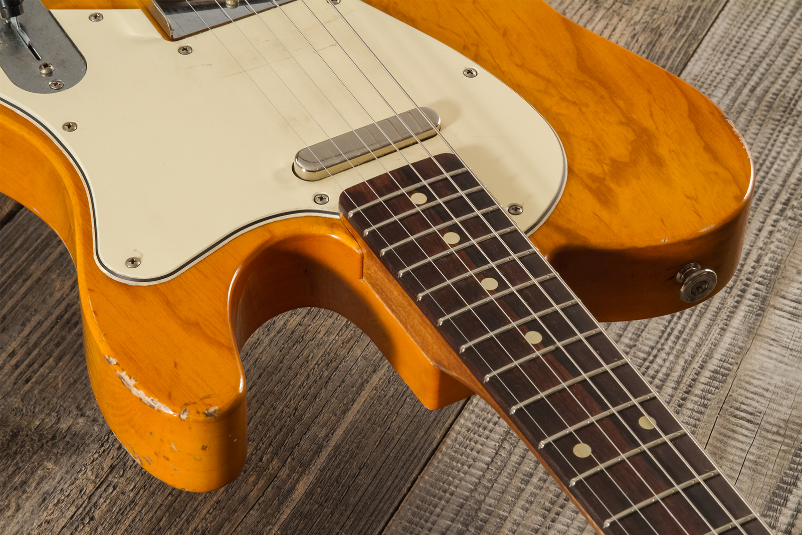 Haar Guitars Trad T Thinline 2s Lindy Fralin Ht Rw #42269 - Aged Orange Antique - E-Gitarre in Teleform - Variation 5