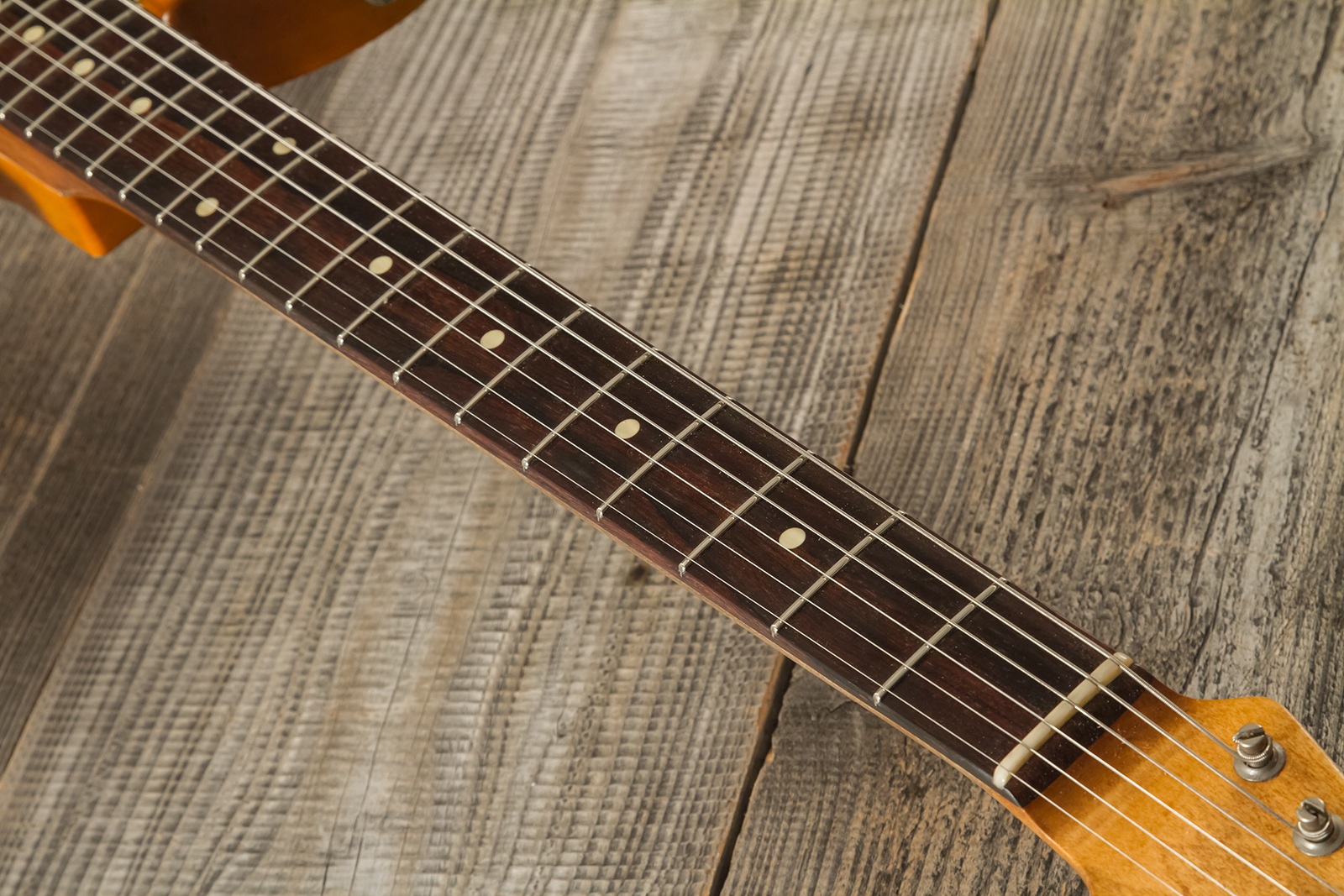 Haar Guitars Trad T Thinline 2s Lindy Fralin Ht Rw #42269 - Aged Orange Antique - E-Gitarre in Teleform - Variation 6