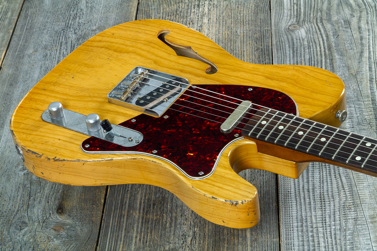 Haar Guitars Trad T Thinline 2s Lindy Fralin Rw #43483 - Aged Antique Natural - E-Gitarre in Teleform - Variation 2