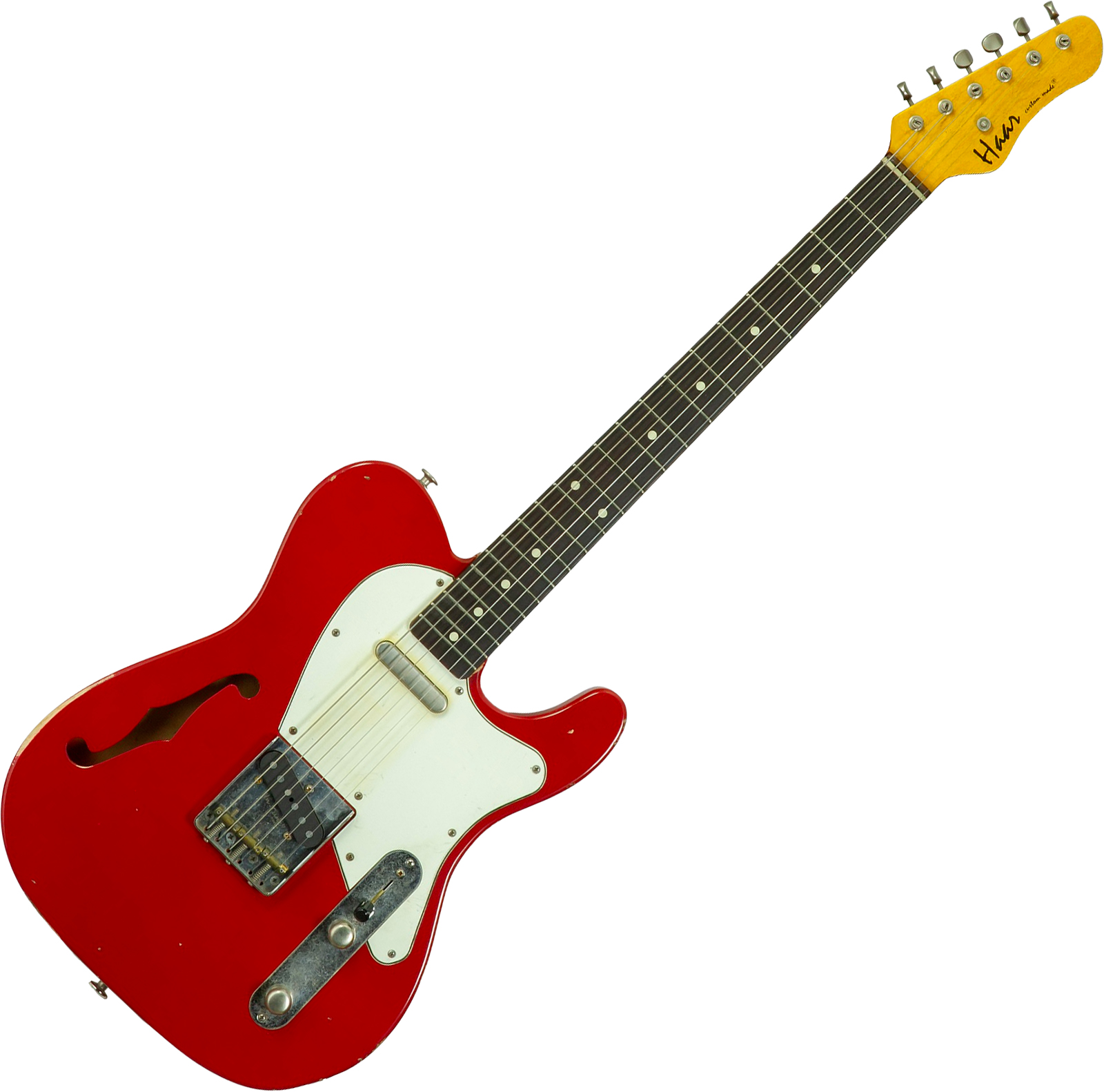 Haar Guitars Trad T Thinline 2s Lindy Fralin Rw #43661 - Aged Old Red - E-Gitarre in Teleform - Variation 1