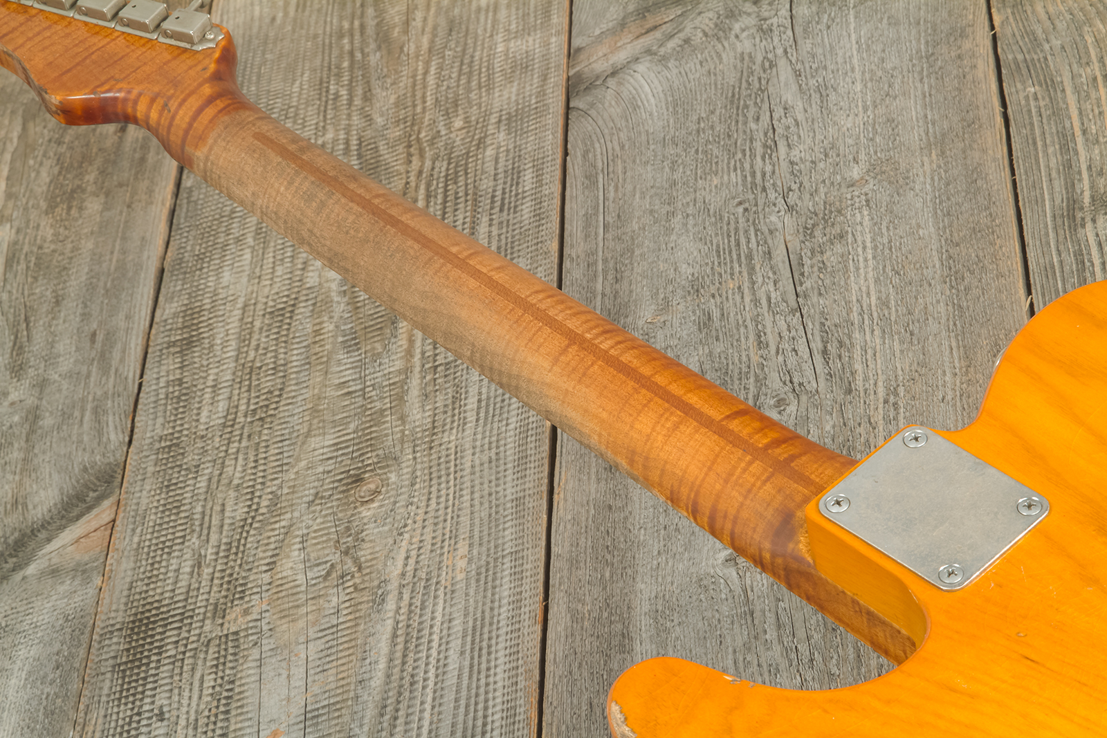 Haar Guitars Trad T Thinline Sh Tv Jones / Lindy Fralin Ht Mn #42270 - Aged Orange Antique - E-Gitarre in Teleform - Variation 10