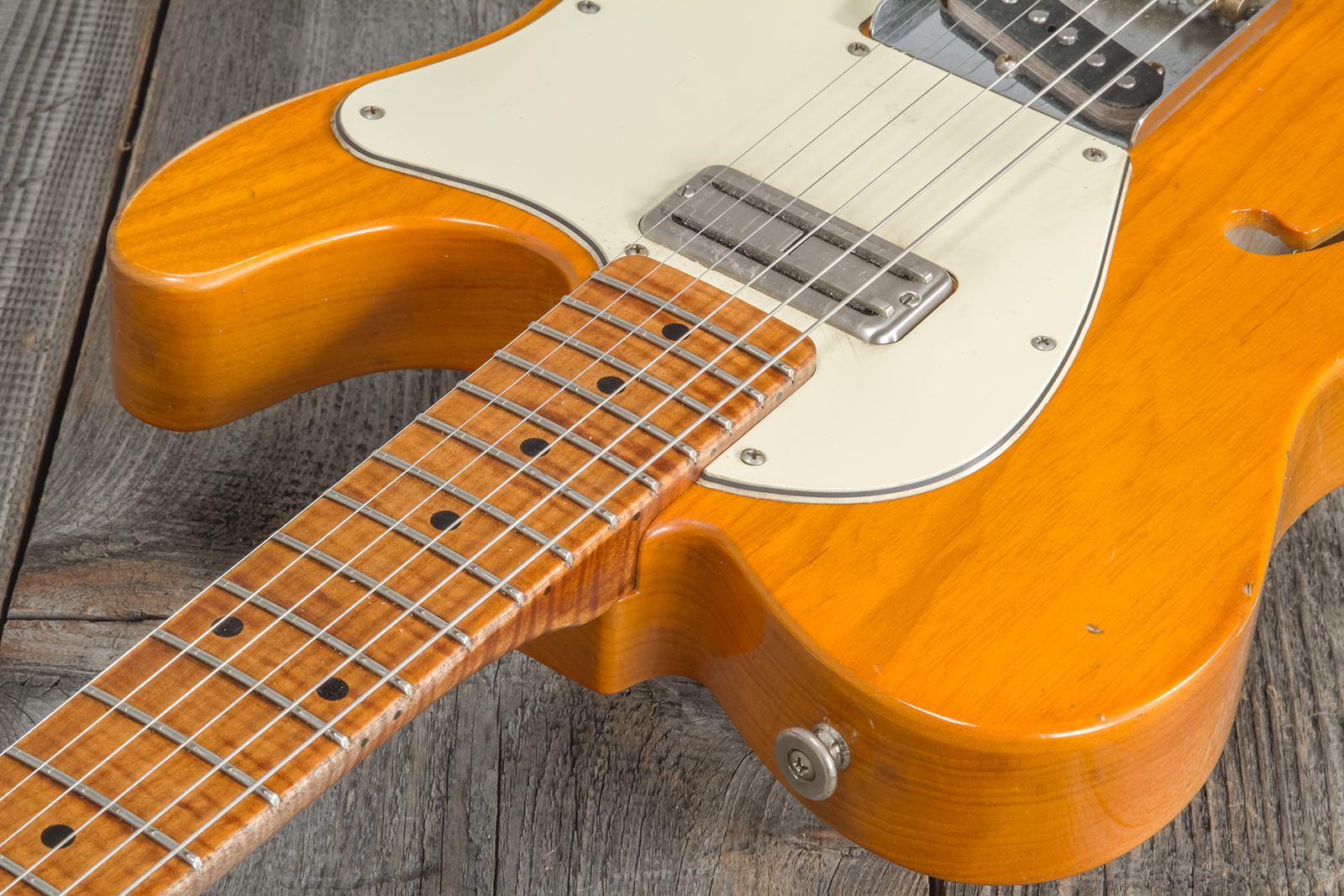 Haar Guitars Trad T Thinline Sh Tv Jones / Lindy Fralin Ht Mn #42270 - Aged Orange Antique - E-Gitarre in Teleform - Variation 4