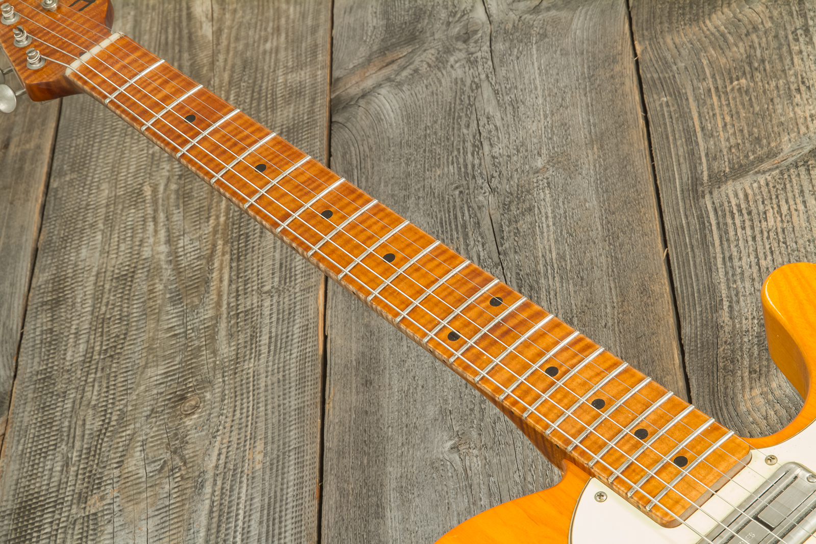 Haar Guitars Trad T Thinline Sh Tv Jones / Lindy Fralin Ht Mn #42270 - Aged Orange Antique - E-Gitarre in Teleform - Variation 5