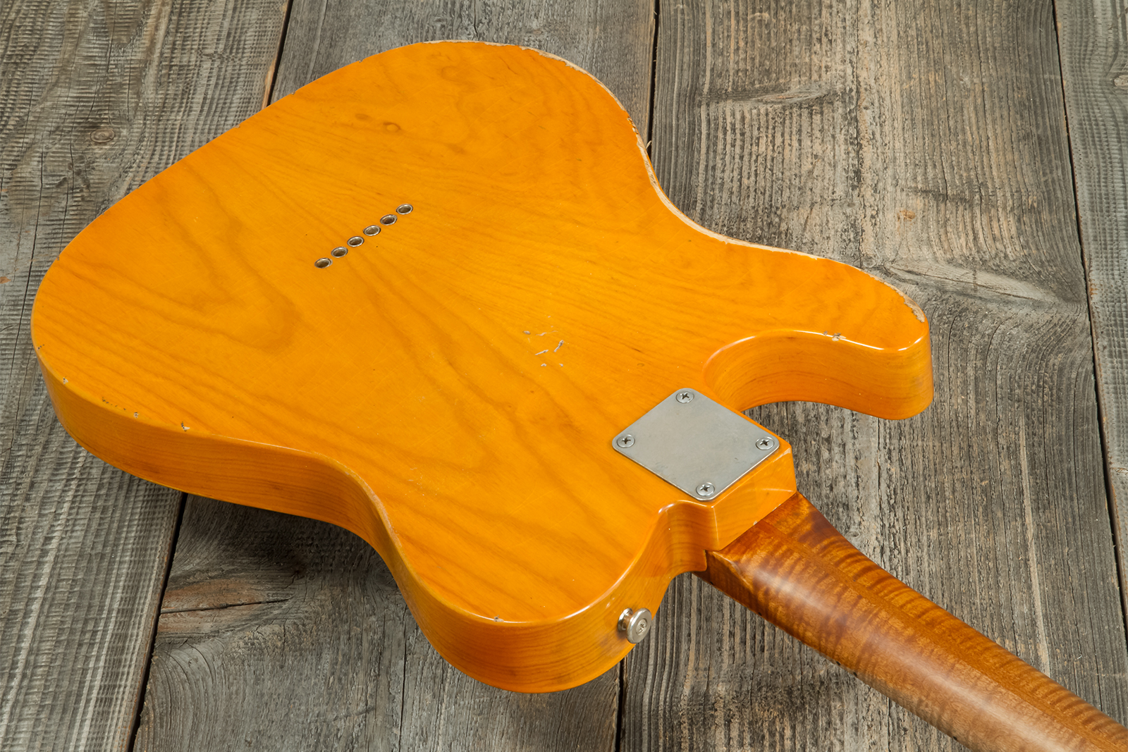 Haar Guitars Trad T Thinline Sh Tv Jones / Lindy Fralin Ht Mn #42270 - Aged Orange Antique - E-Gitarre in Teleform - Variation 7