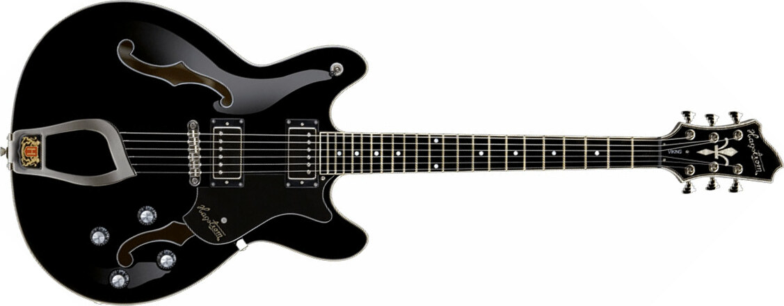 Hagstrom Viking - Black - Semi-Hollow E-Gitarre - Main picture