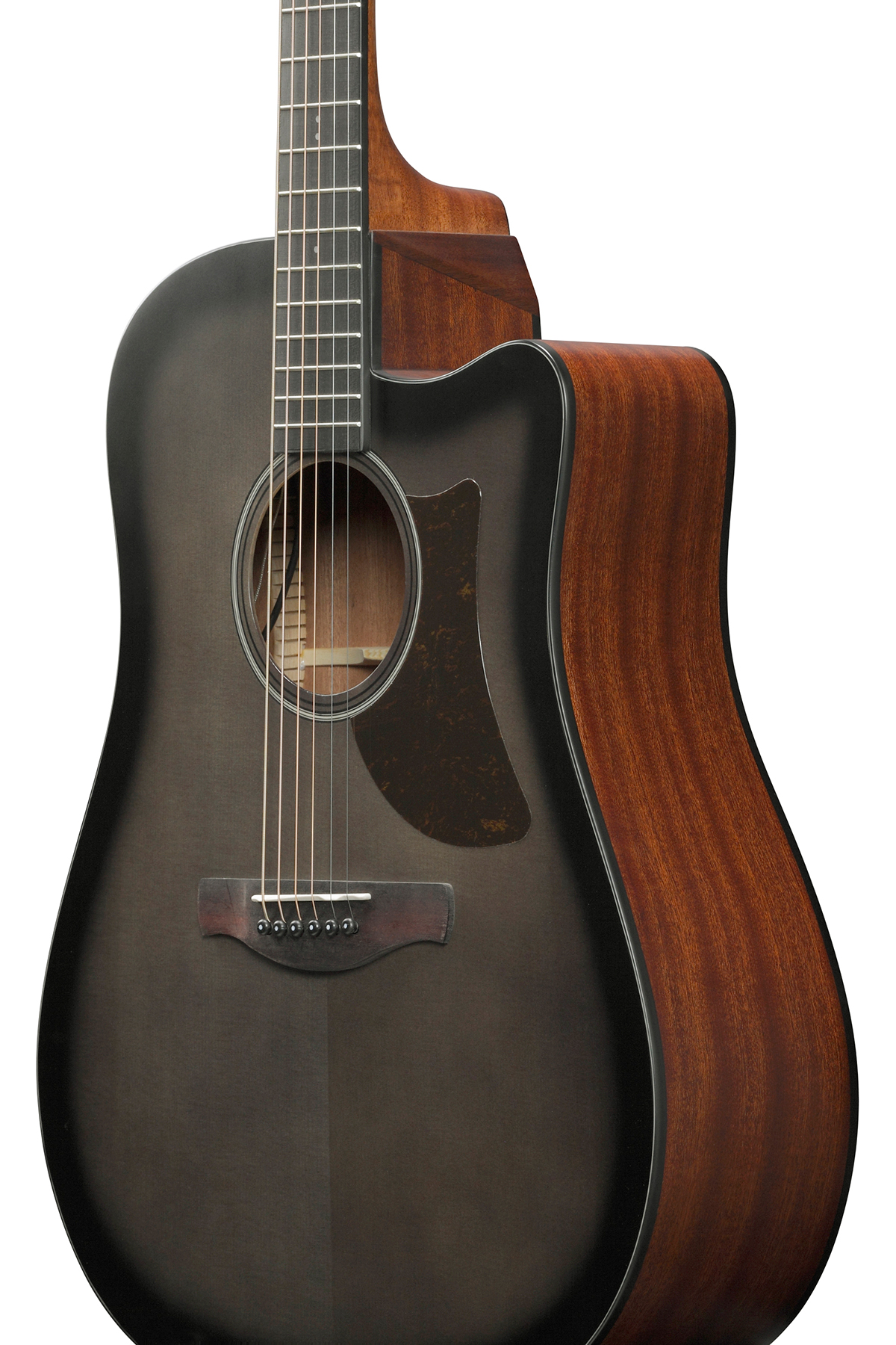 Ibanez Aad50ce Tcb Advanced Dreadnought Cw Epicea Sapele Pur - Transparent Charcoal Burst Low Gloss - Elektroakustische Gitarre - Variation 2