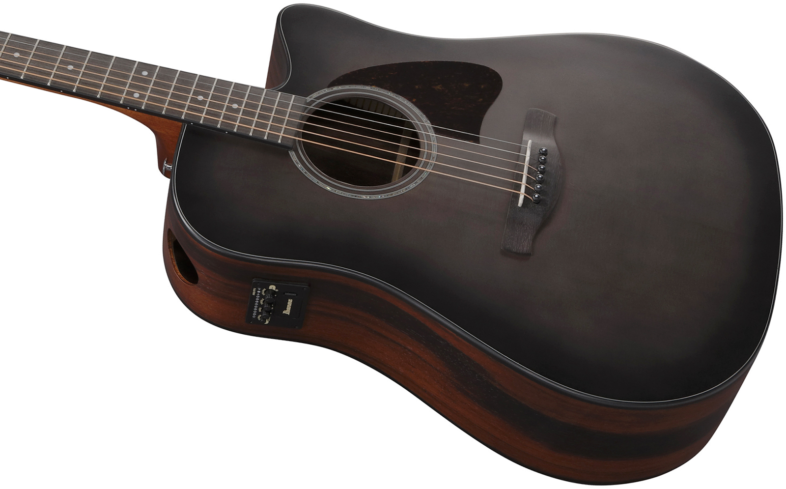 Ibanez Aad70ce Tbn Advanced Dreadnought Cw Epicea Ebene Pur - Transparent Charcoal Burst - Folk-Gitarre - Variation 2