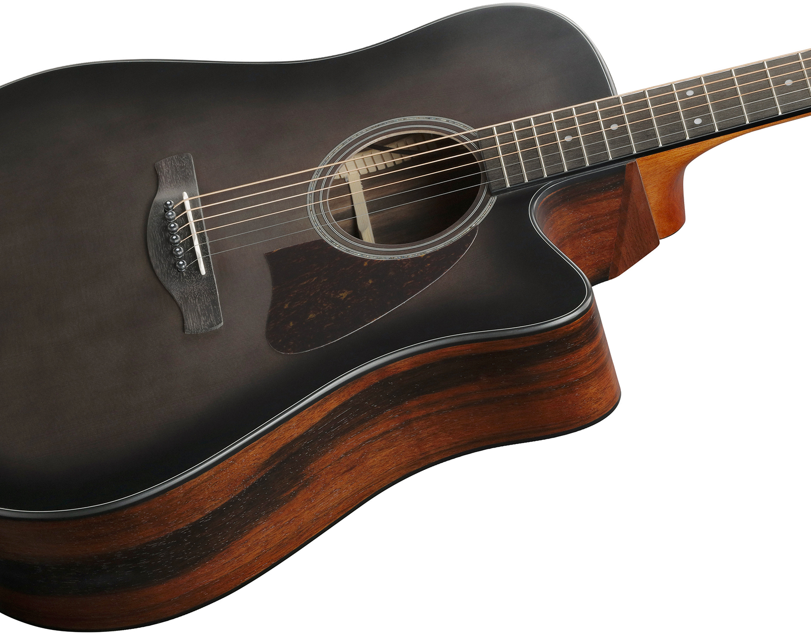 Ibanez Aad70ce Tbn Advanced Dreadnought Cw Epicea Ebene Pur - Transparent Charcoal Burst - Folk-Gitarre - Variation 3