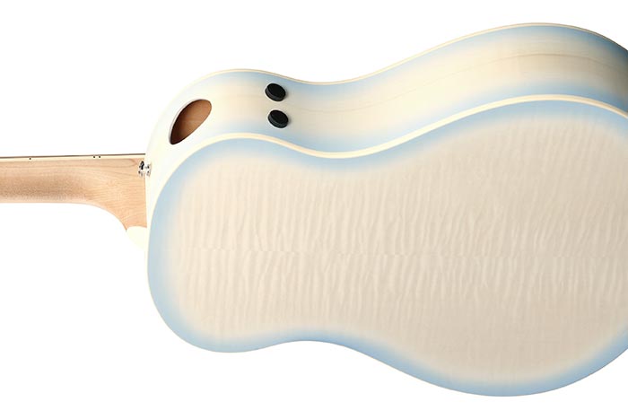 Ibanez Aam370m2e Aib Advanced Auditorium Epicea Erable Mn - Transparent Antique White Ice Blue Open Pore - Folk-Gitarre - Variation 2