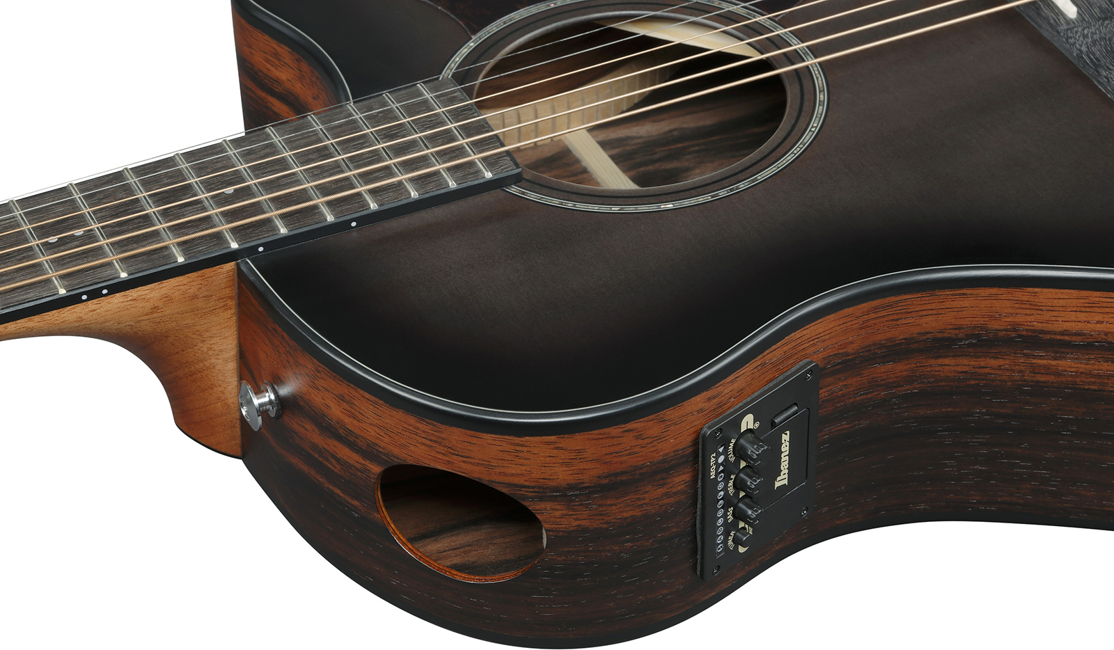 Ibanez Aam70ce Tbn Advanced Auditorium Cw Epicea Ebene Pur - Transparent Charcoal Burst - Folk-Gitarre - Variation 4