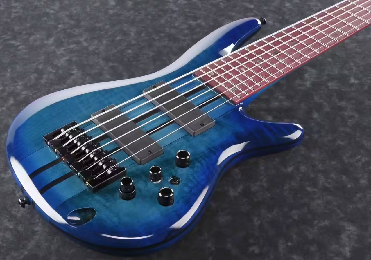Ibanez Adam Nitti Anb306 Signature 6c Active Bartolini Pur - Transparent Blue - Solidbody E-bass - Variation 2