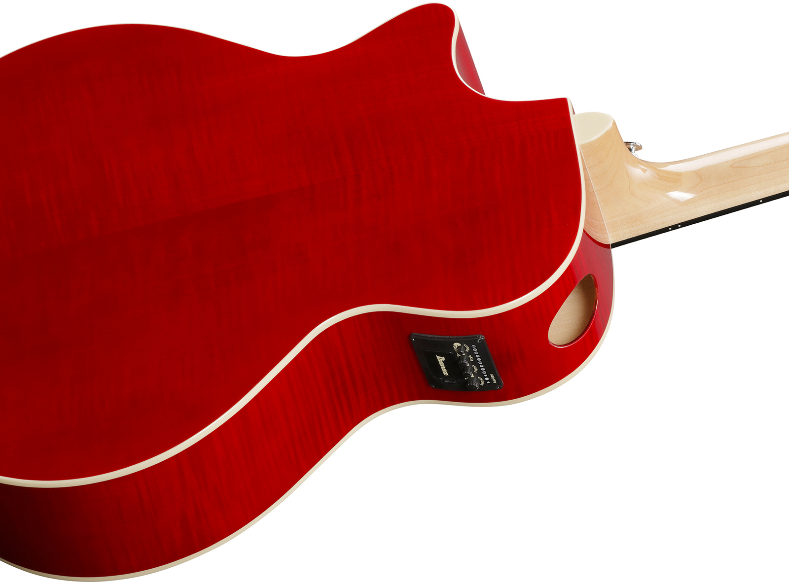 Ibanez Ae170 Ntr Concert Thinline Cw Epicea Erable Ova - Natural Top, Transparent Red Back - Folk-Gitarre - Variation 5