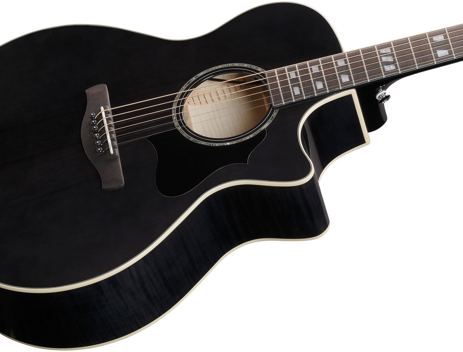 Ibanez Ae170 Tbk Concert Thinline Cw Epicea Erable Ova - Transparent Black - Folk-Gitarre - Variation 3